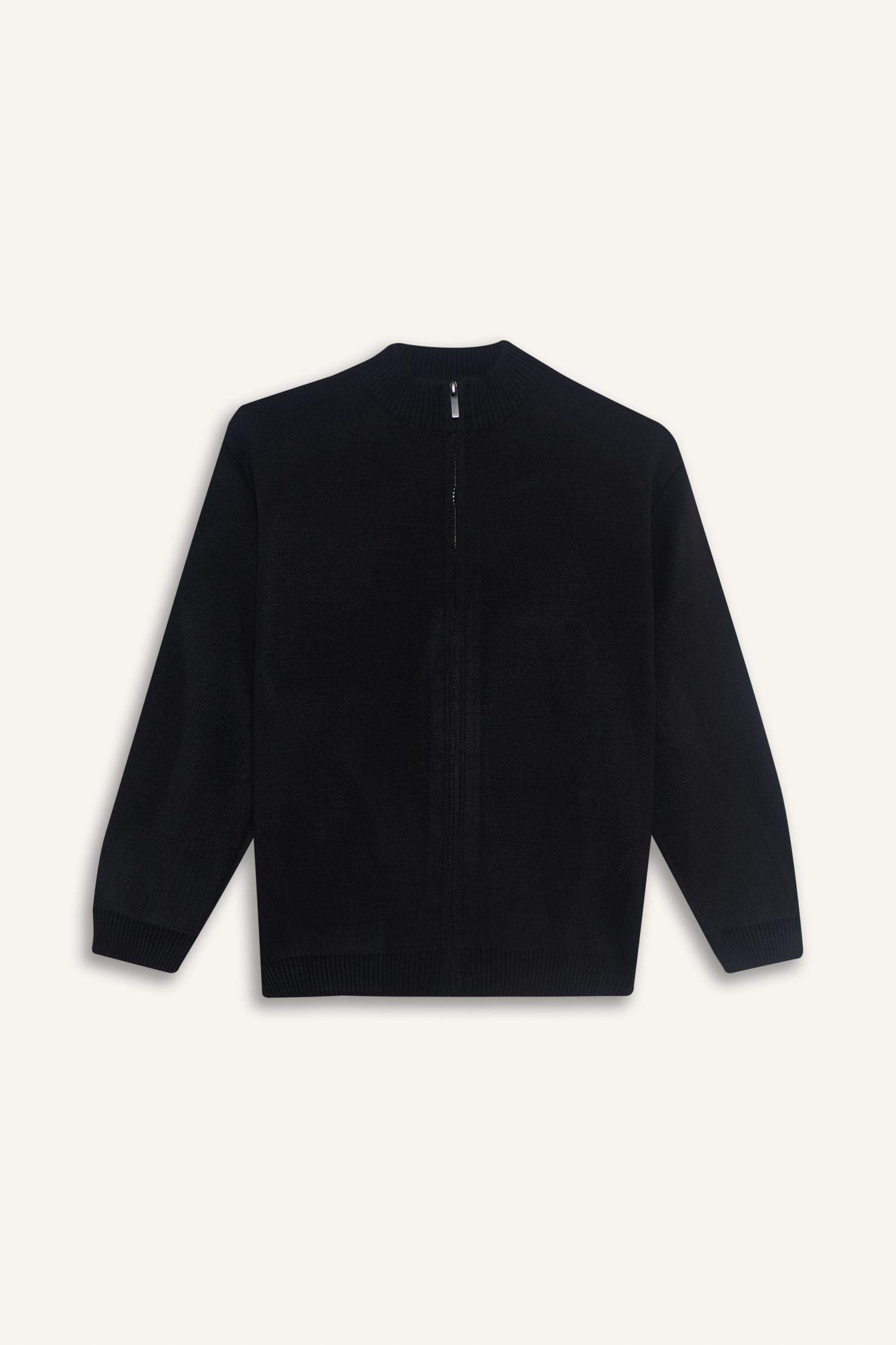 Boy Half Zippered Cardigan