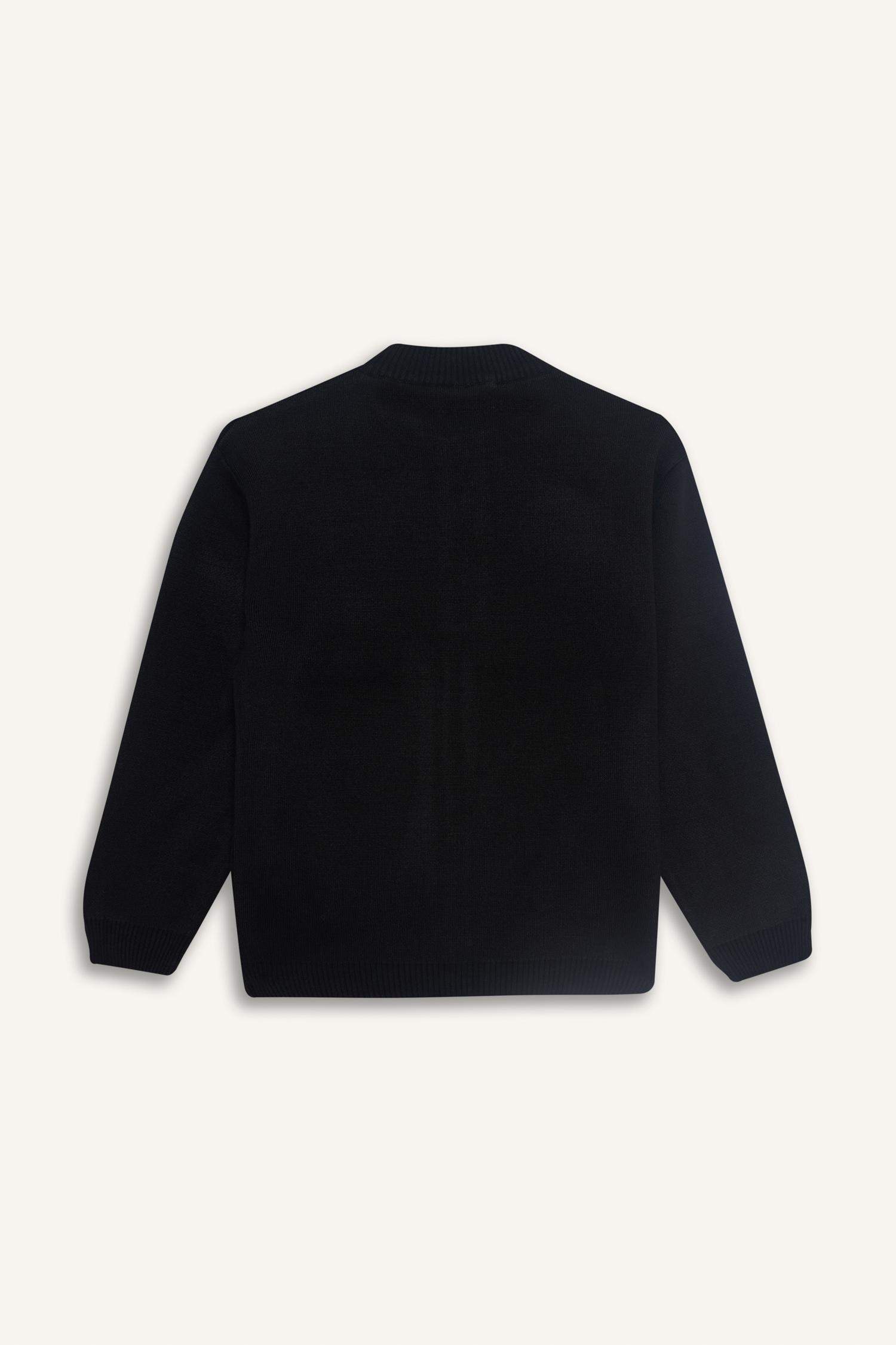 Boy Half Zippered Cardigan