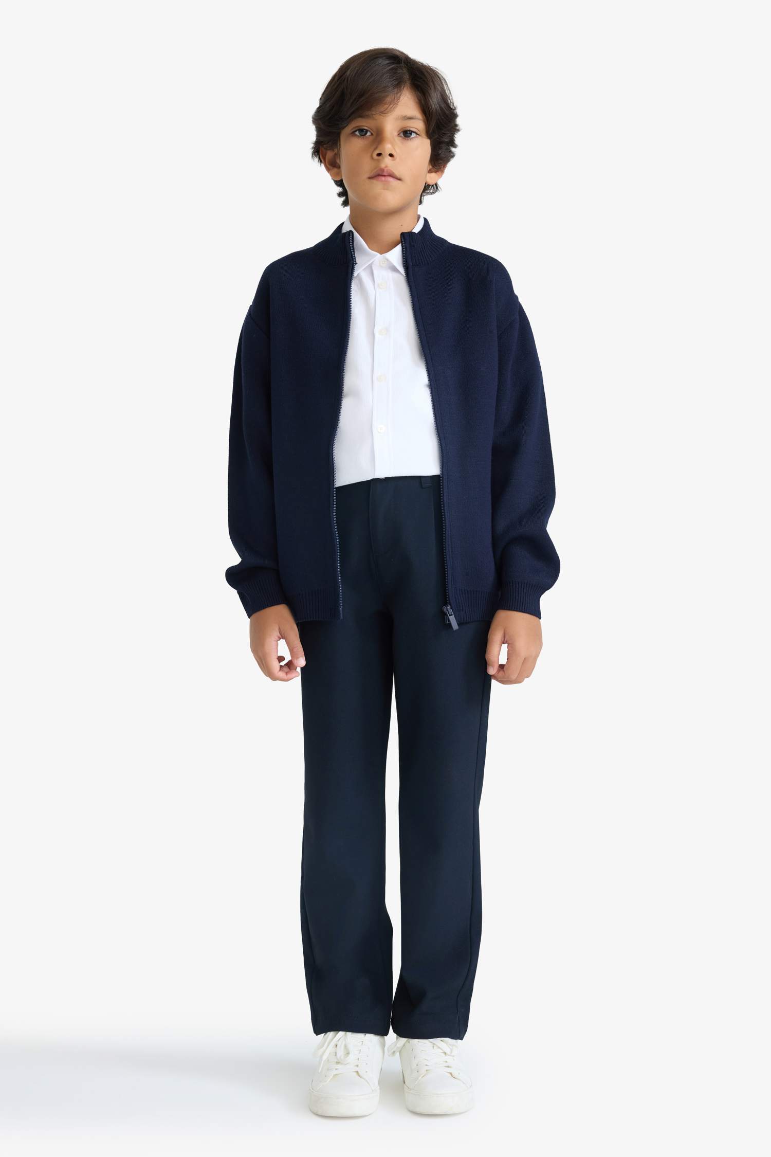 Boy Half Zippered Cardigan