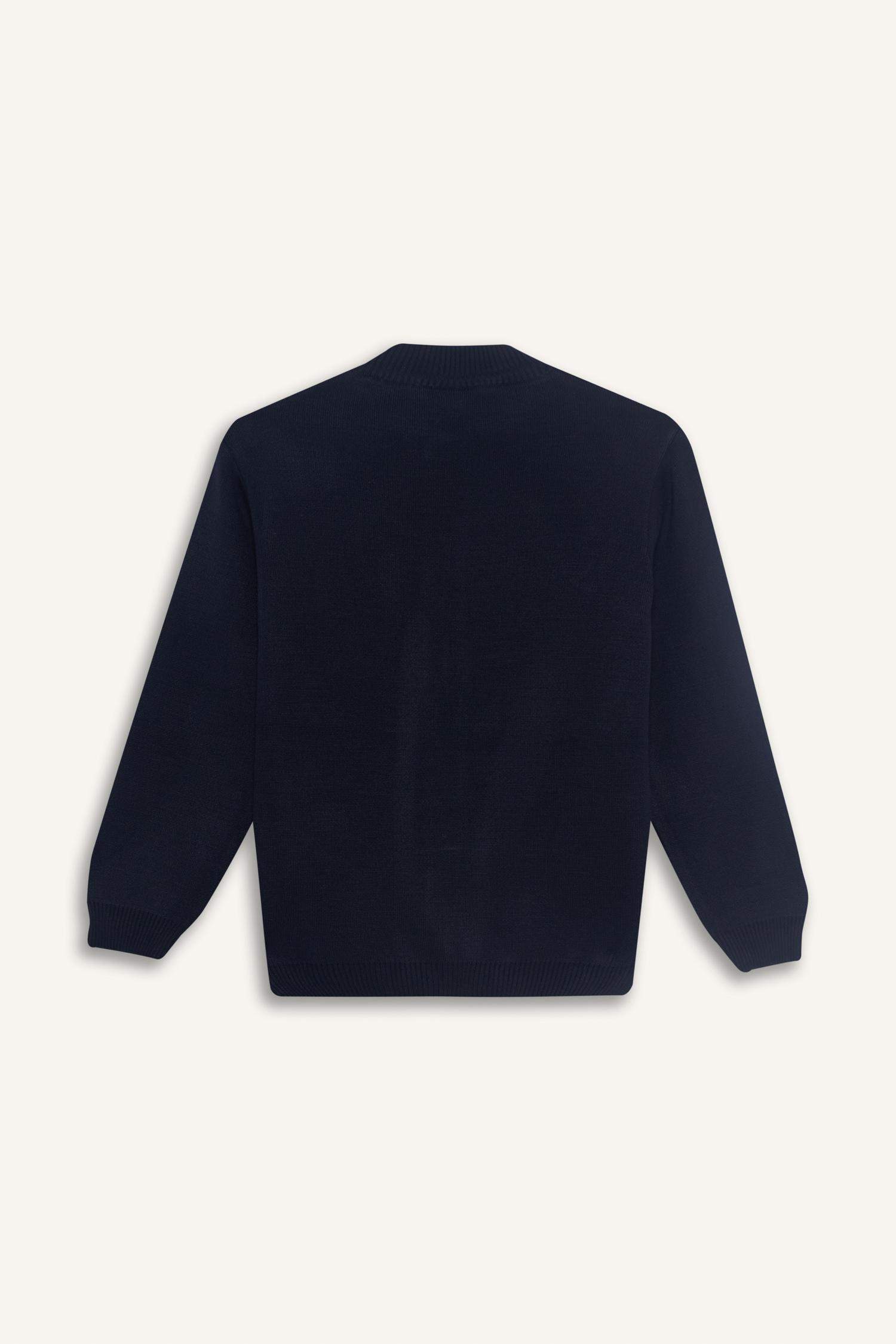 Boy Half Zippered Cardigan