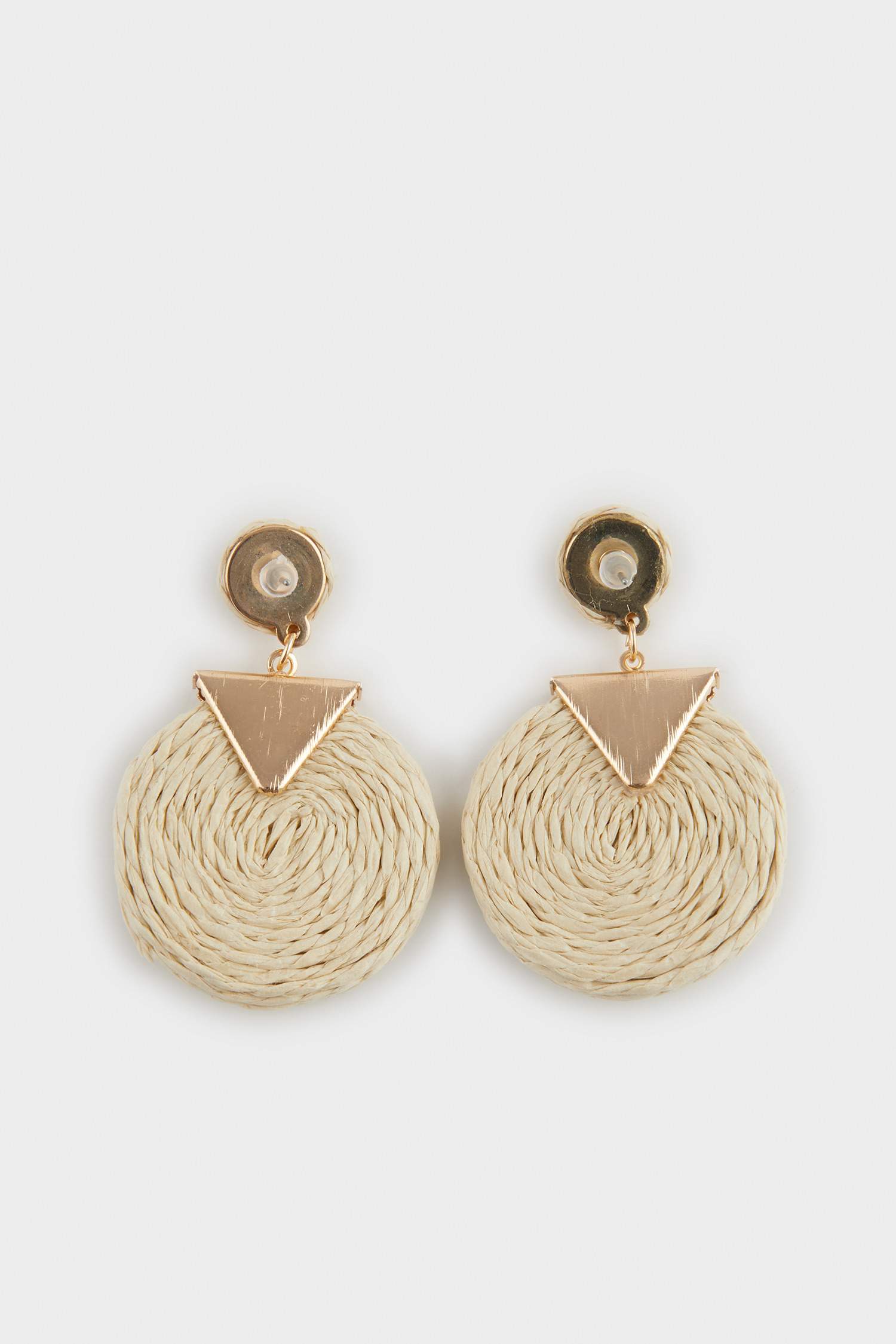 Kadın Hasır Gold Detaylı Küpe