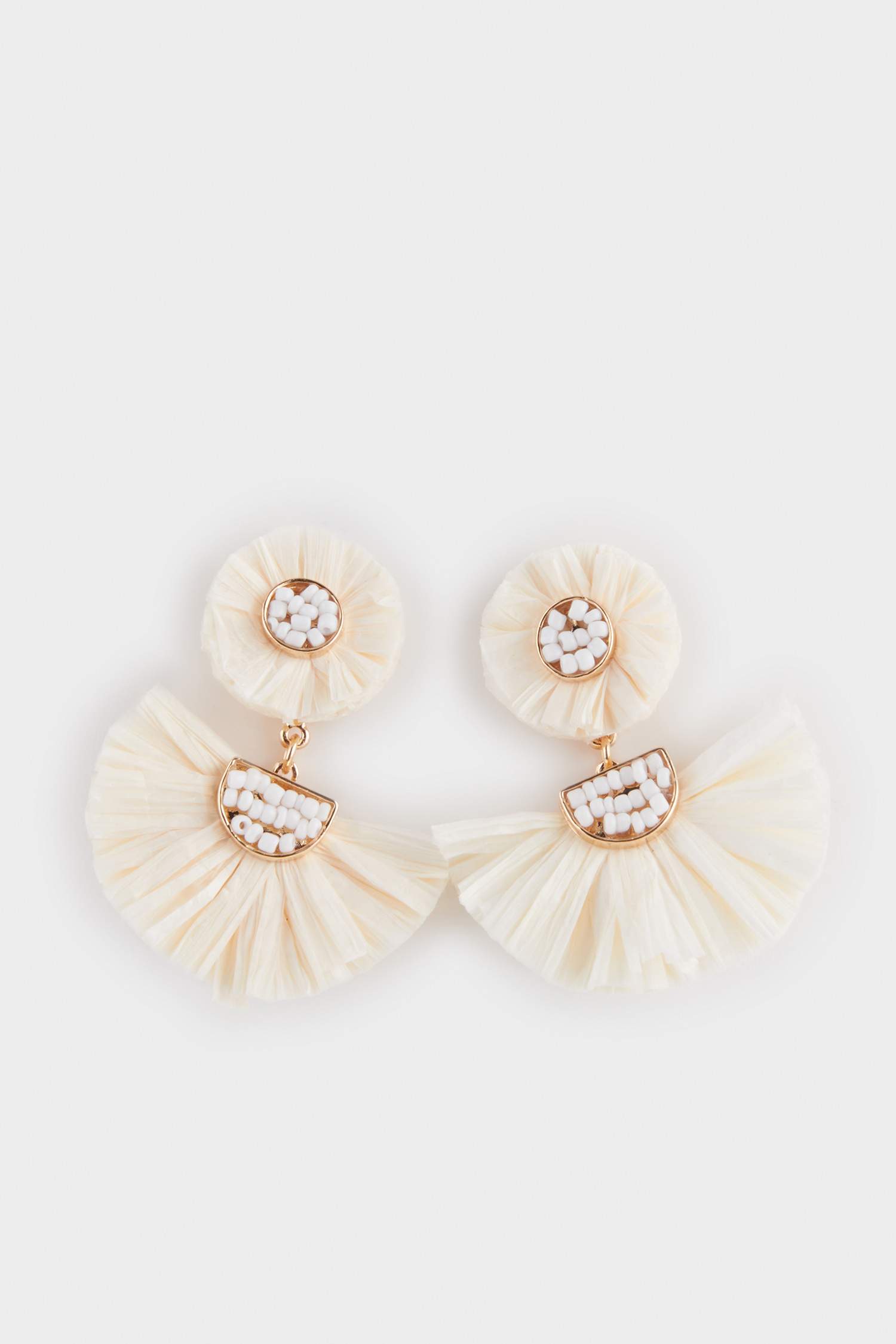 Woman Straw Detailed Earrings