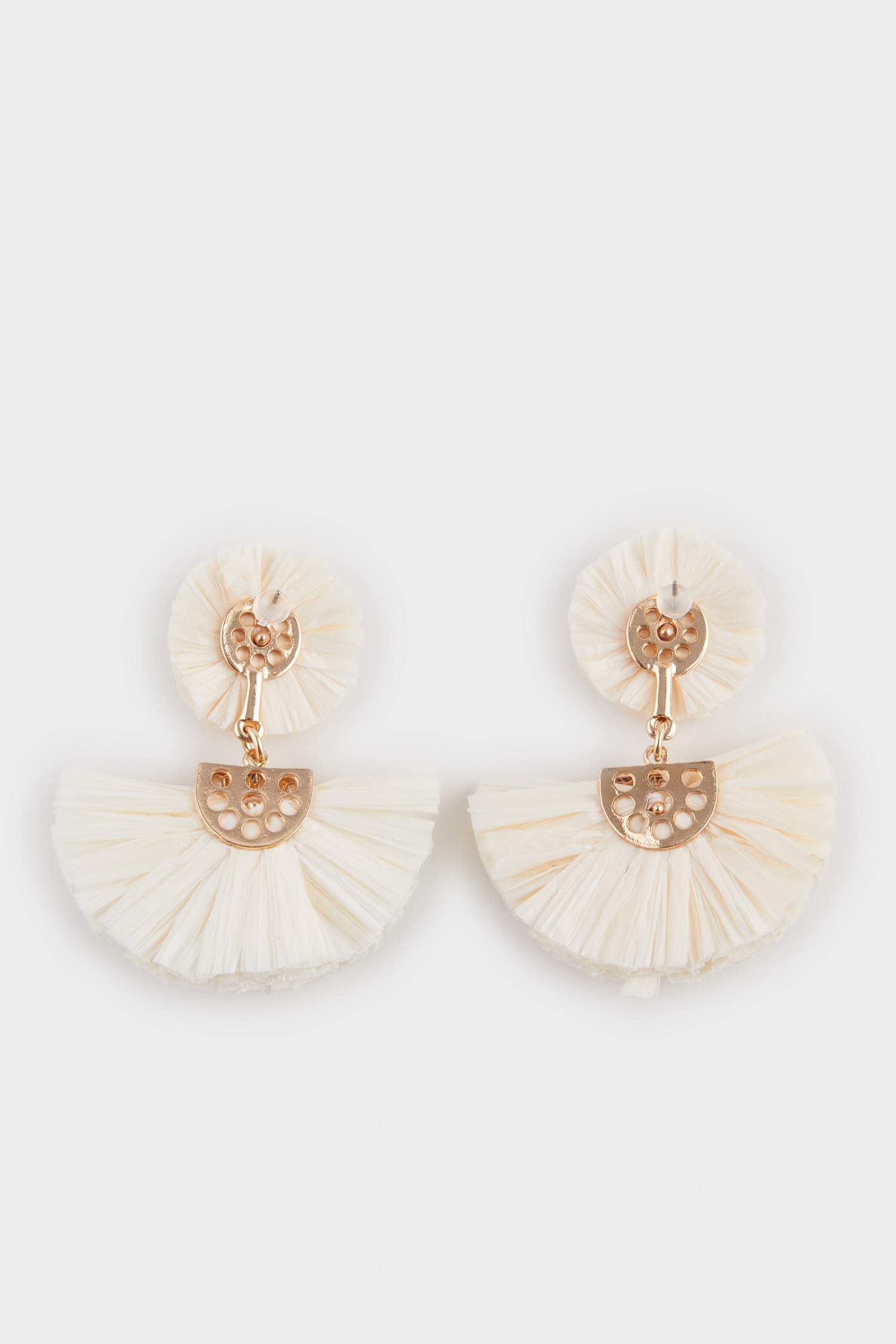 Woman Straw Detailed Earrings
