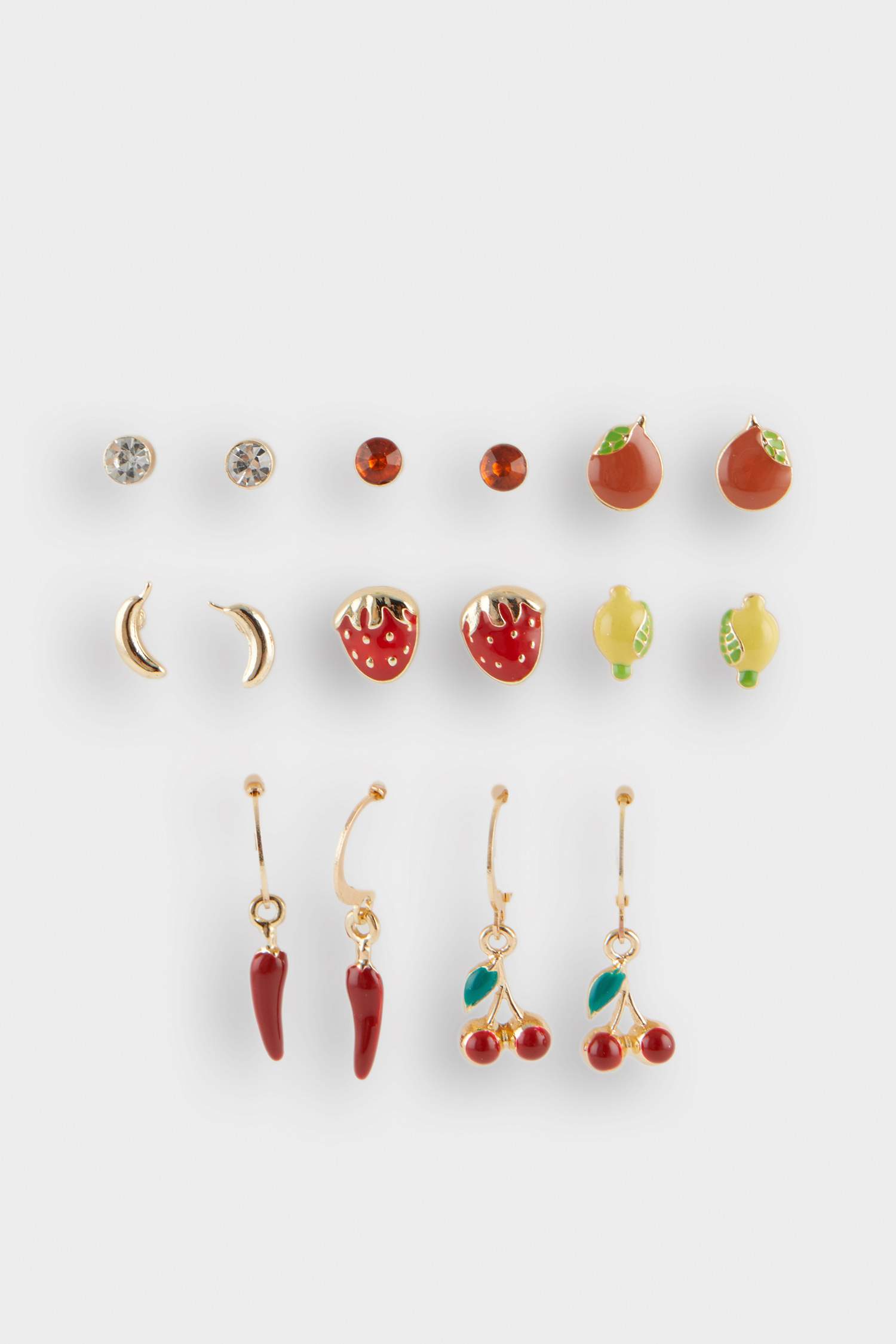 Женские серьги с фруктами (8 пар)