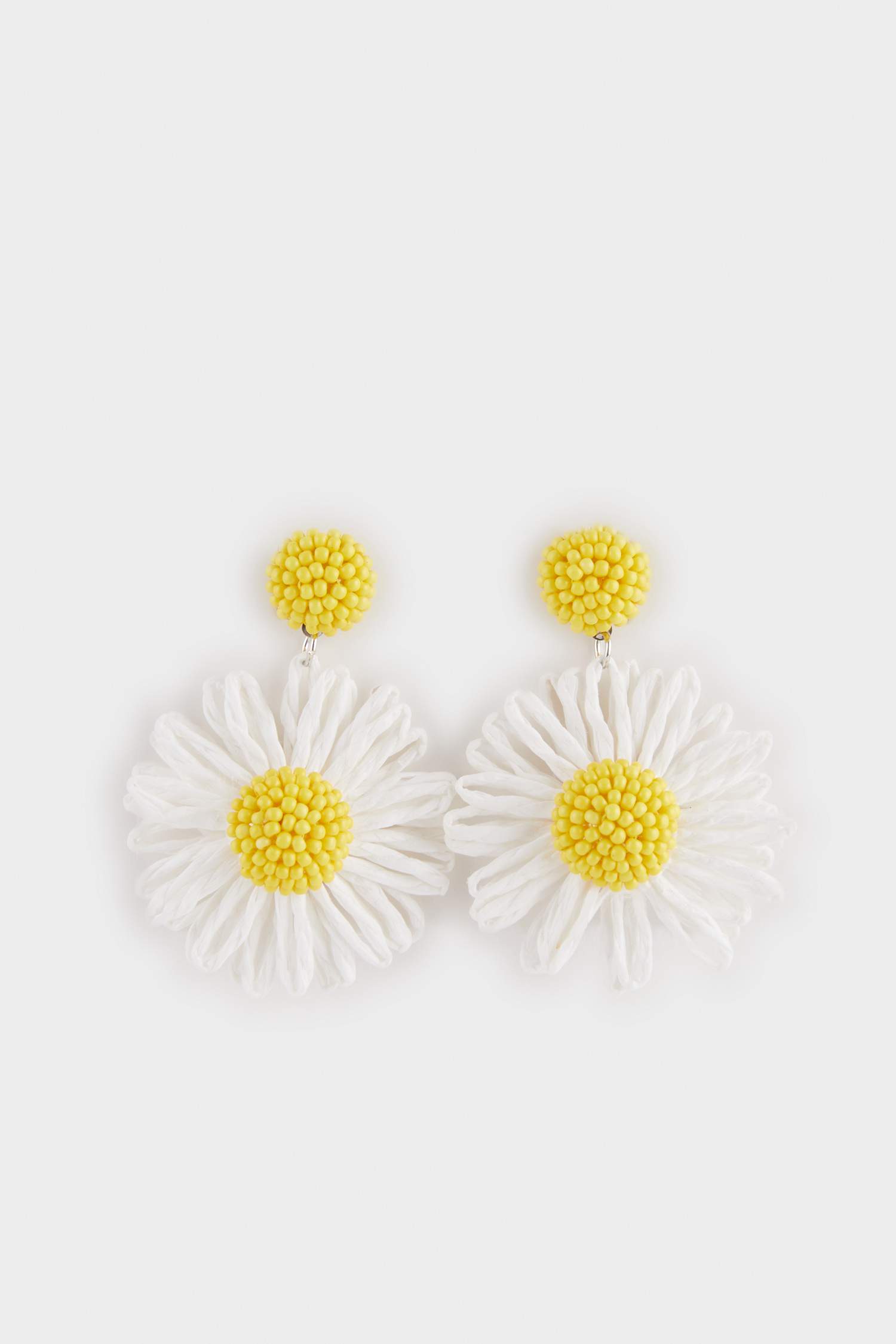 Woman Daisy Straw Detailed Earrings