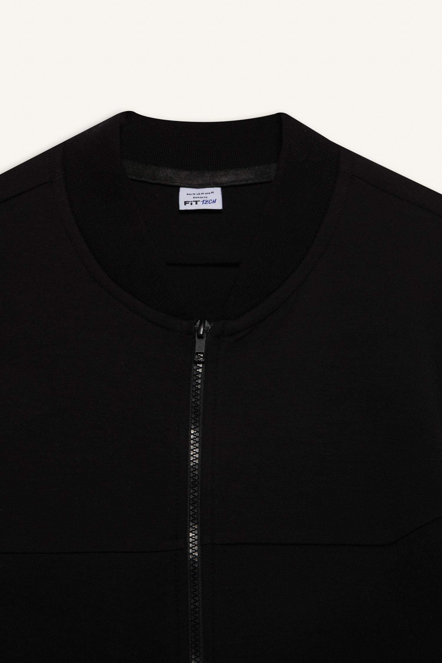 جاكيت رياضي بومبر قماش سكوبا سليم فيت بسحاب من DeFactoFit