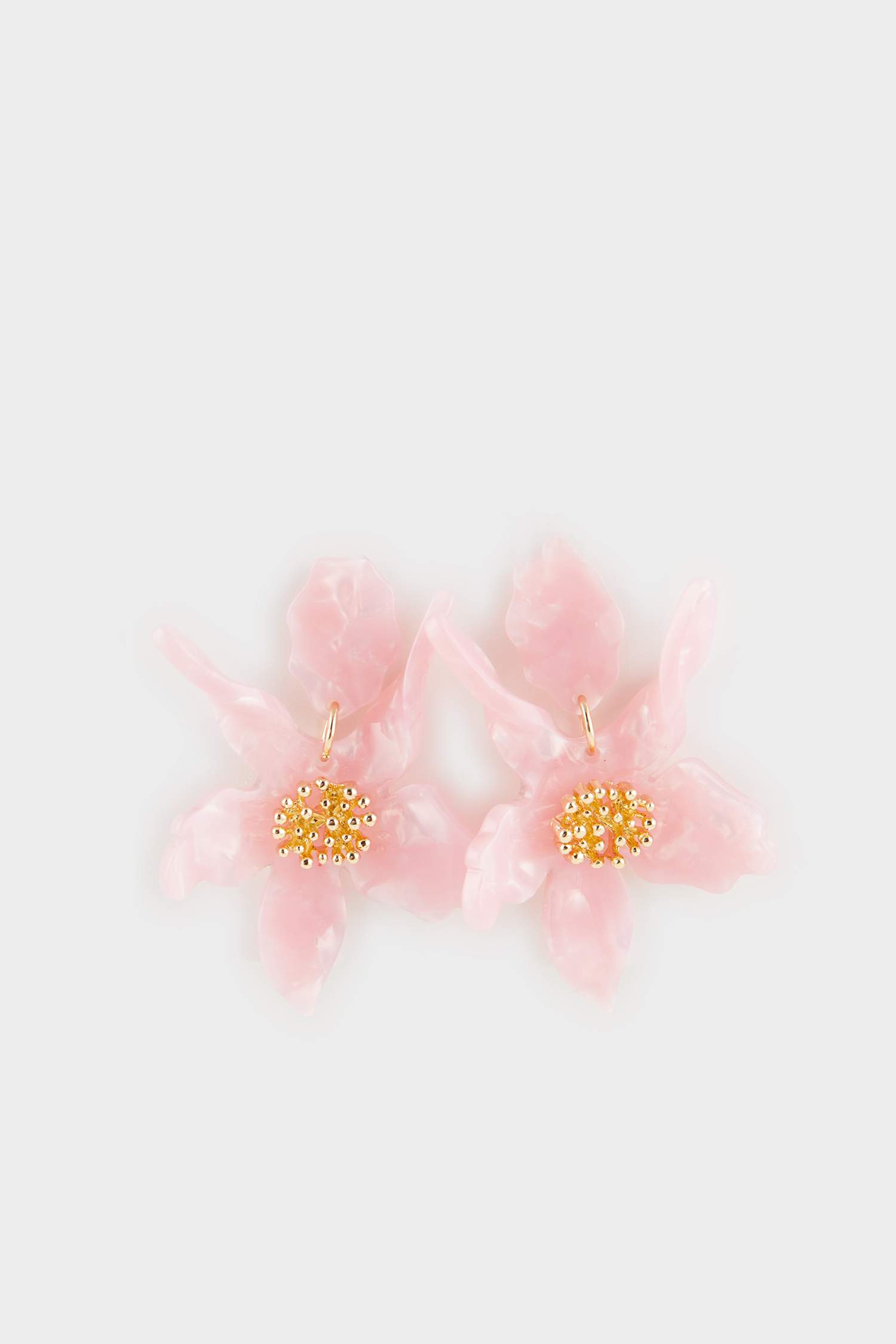 Woman Pink Flower Earrings