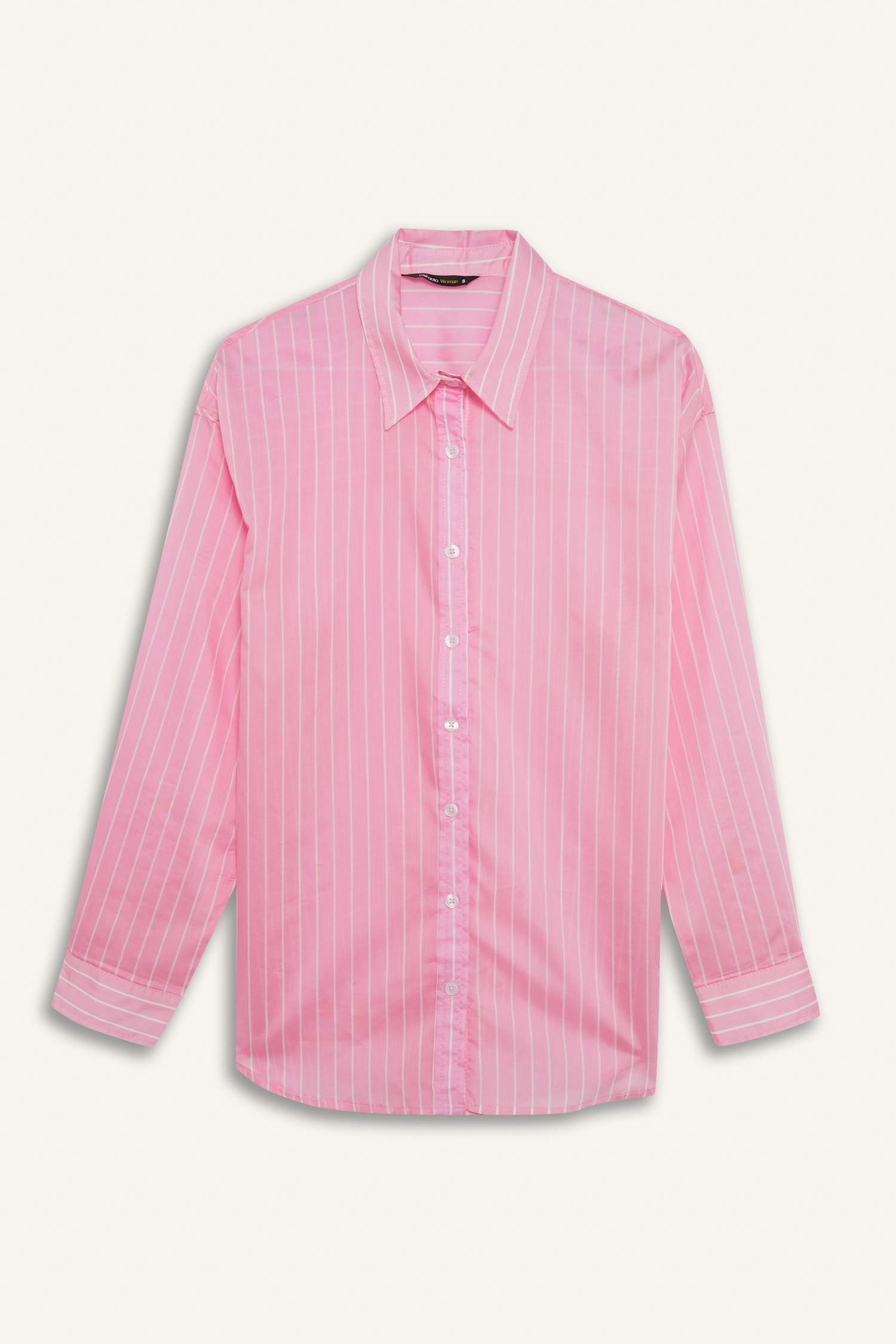 Оверсайз широкая рубашка в полоску с длинным рукавом из модала