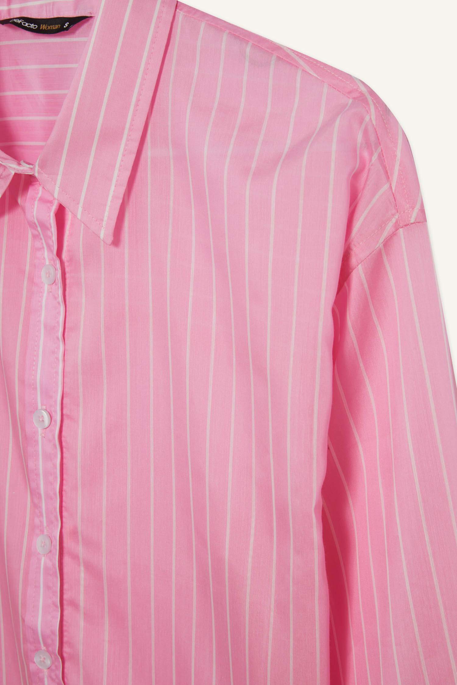 Оверсайз широкая рубашка в полоску с длинным рукавом из модала