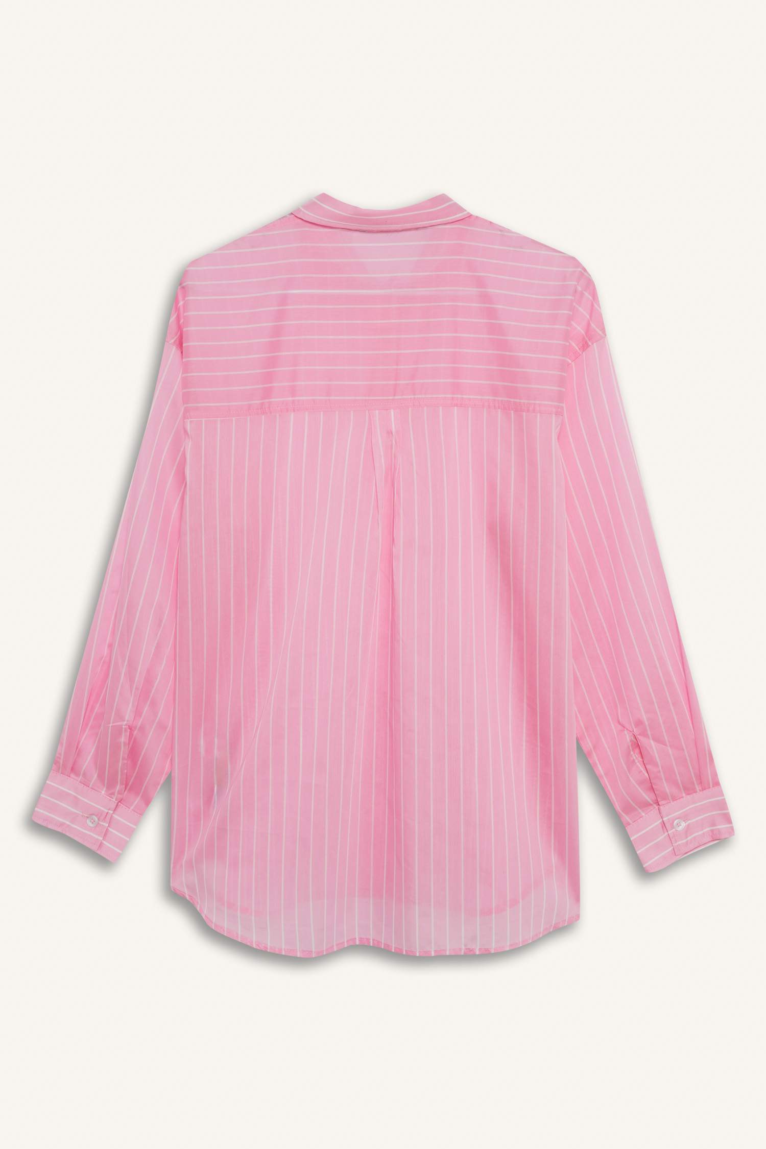 Оверсайз широкая рубашка в полоску с длинным рукавом из модала