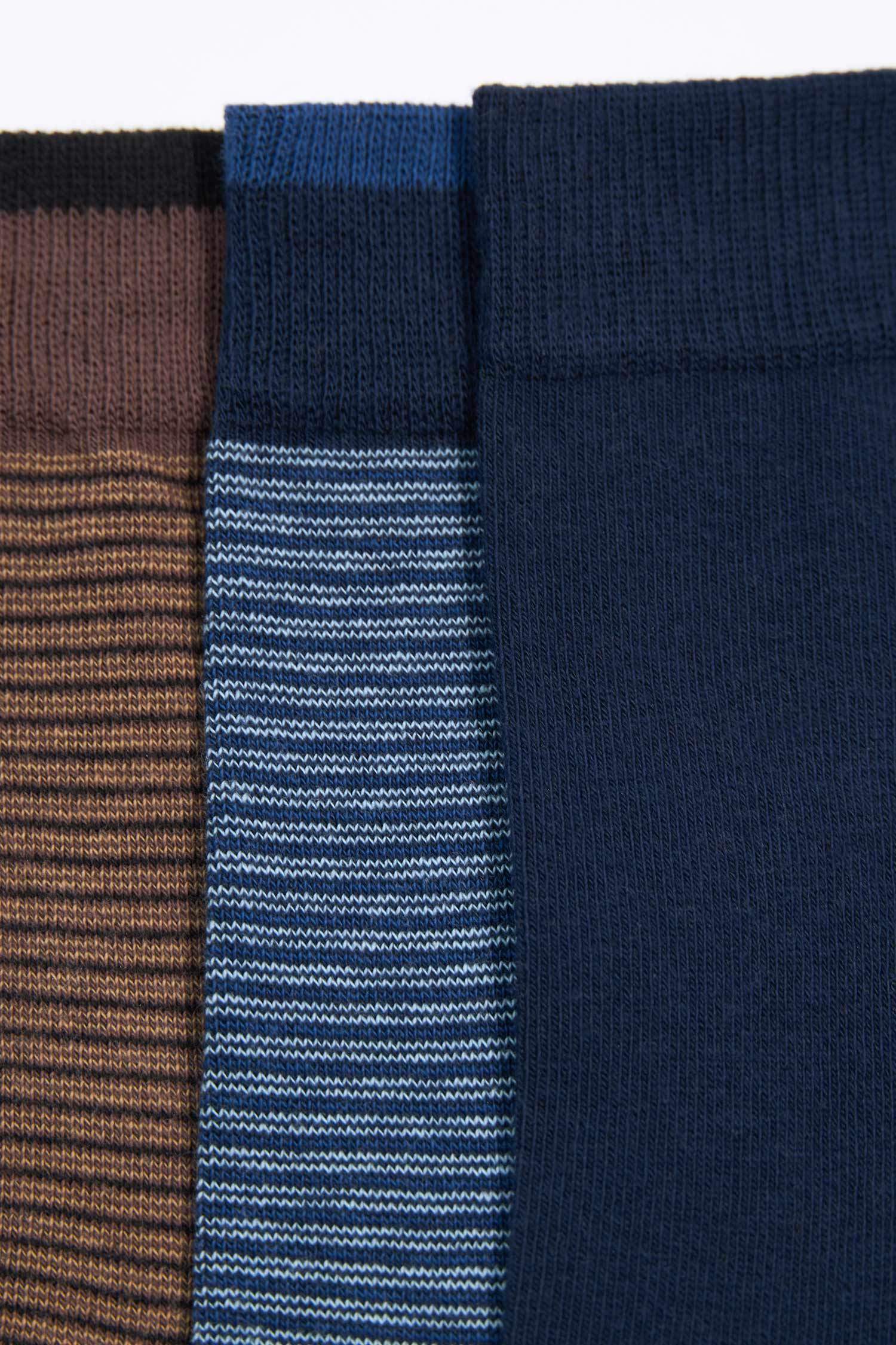 Erkek 3'lü Pamuklu Uzun Çorap