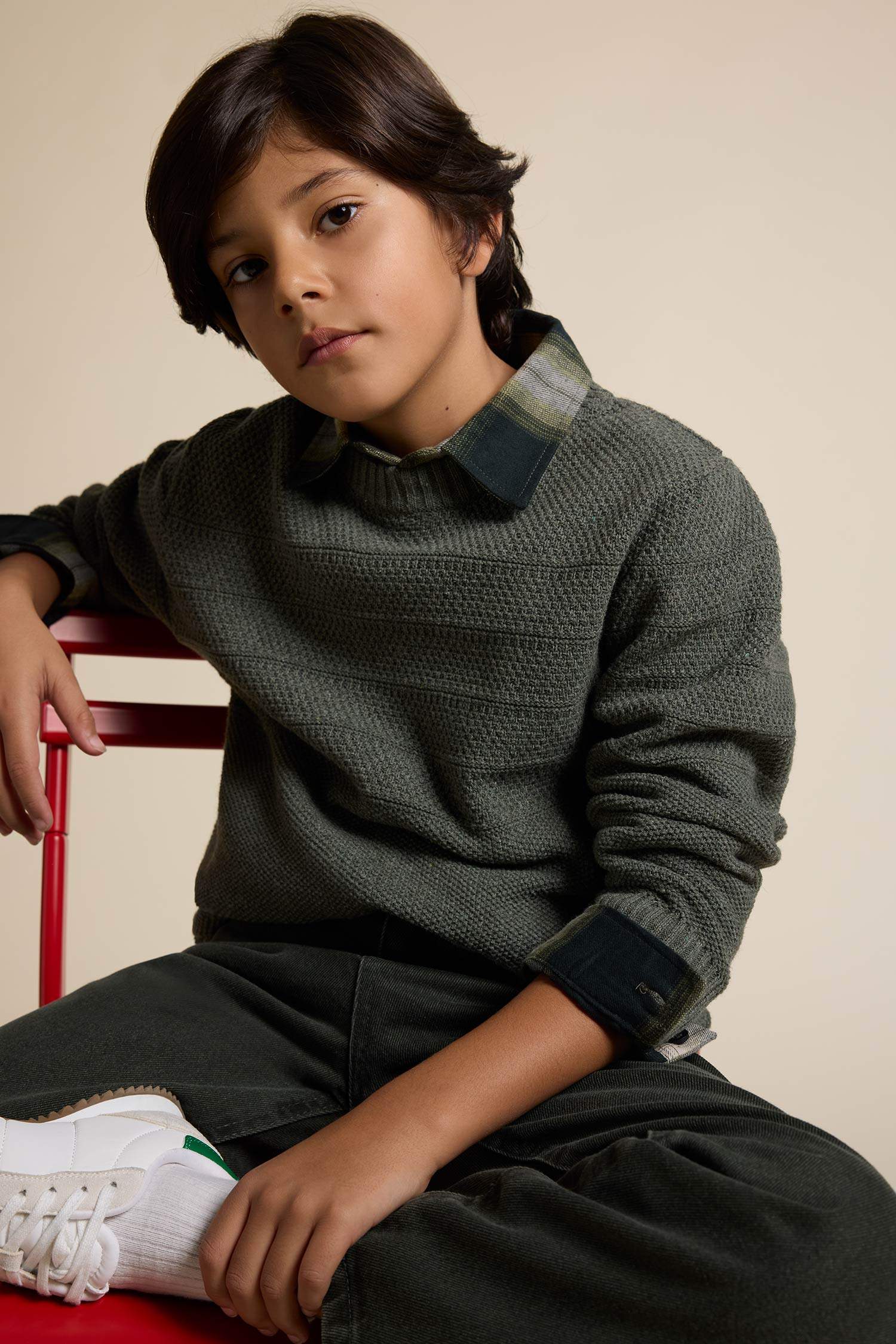 Erkek Çocuk Bisiklet Yaka Triko Kazak