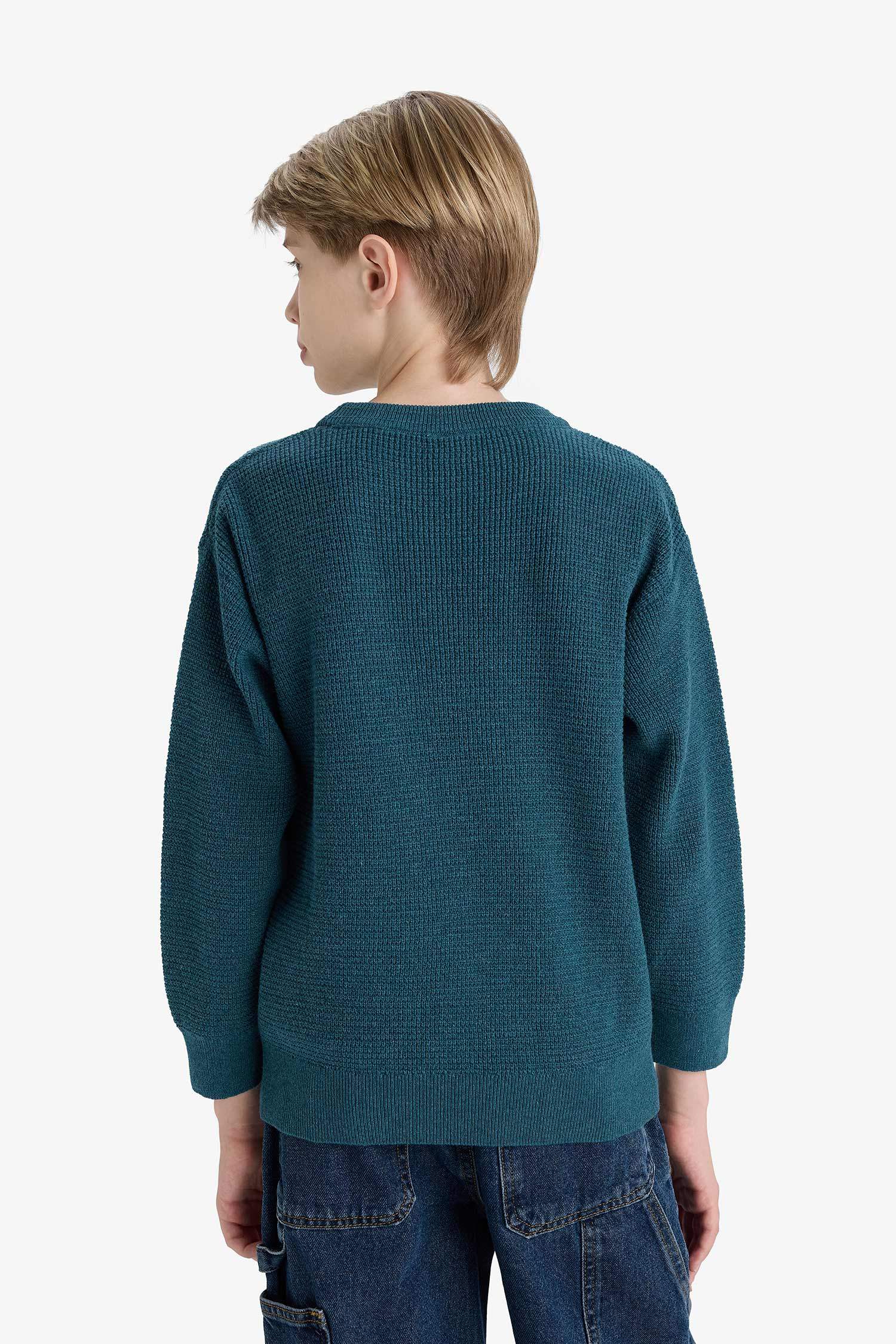 Erkek Çocuk Bisiklet Yaka Triko Kazak