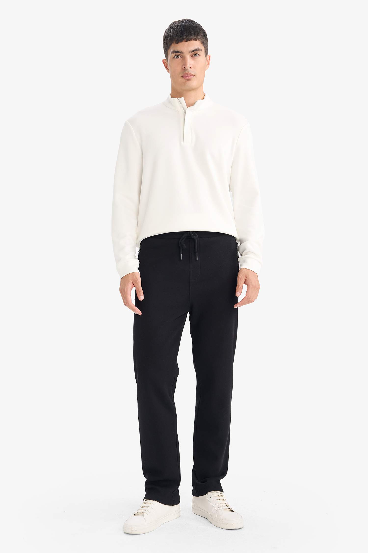 Regular Fit Beli Bağcıklı Düz Paça Eşofman Altı 