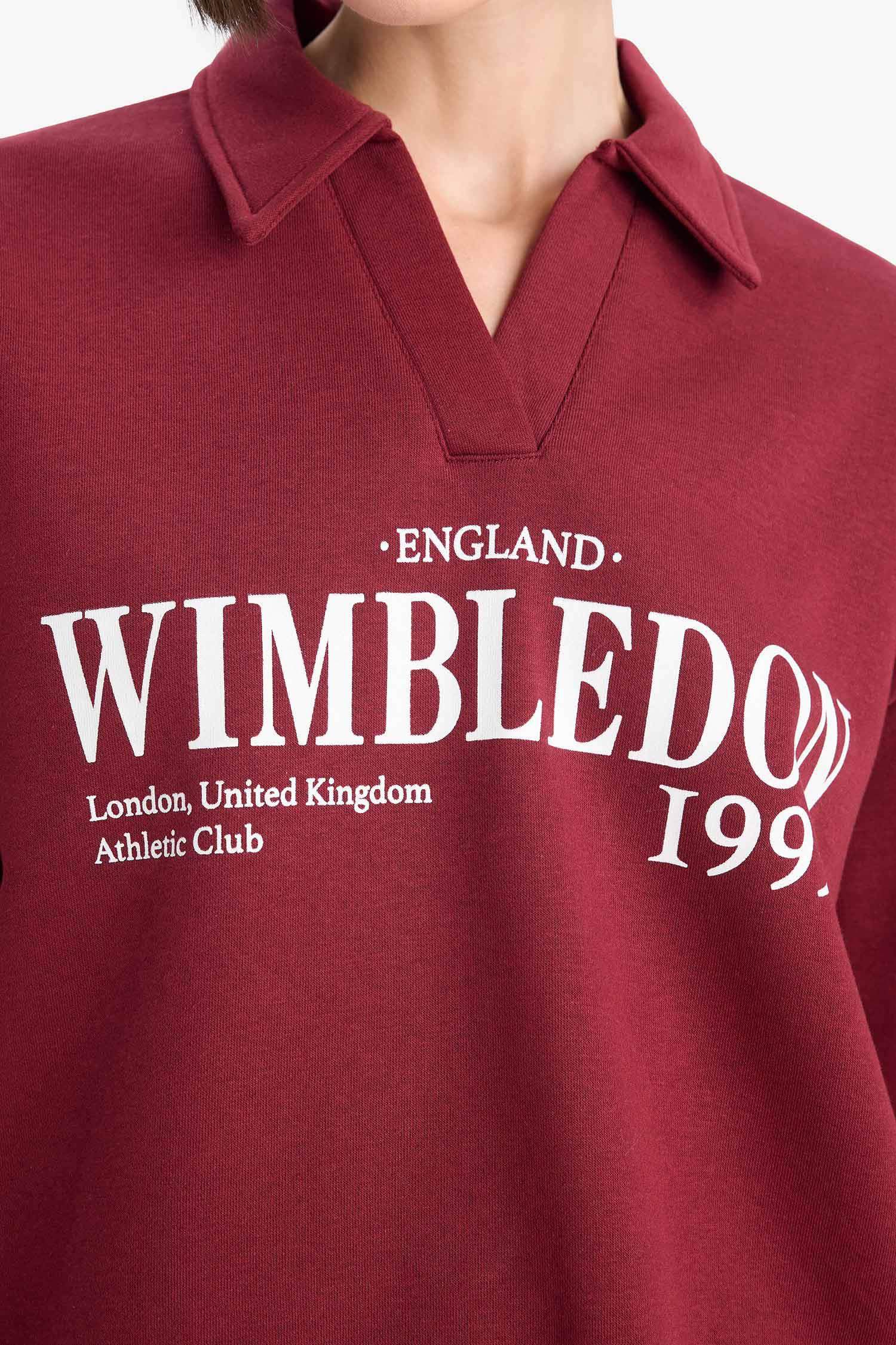 Relax Fit Printed Long Sleeve Sweatshirt