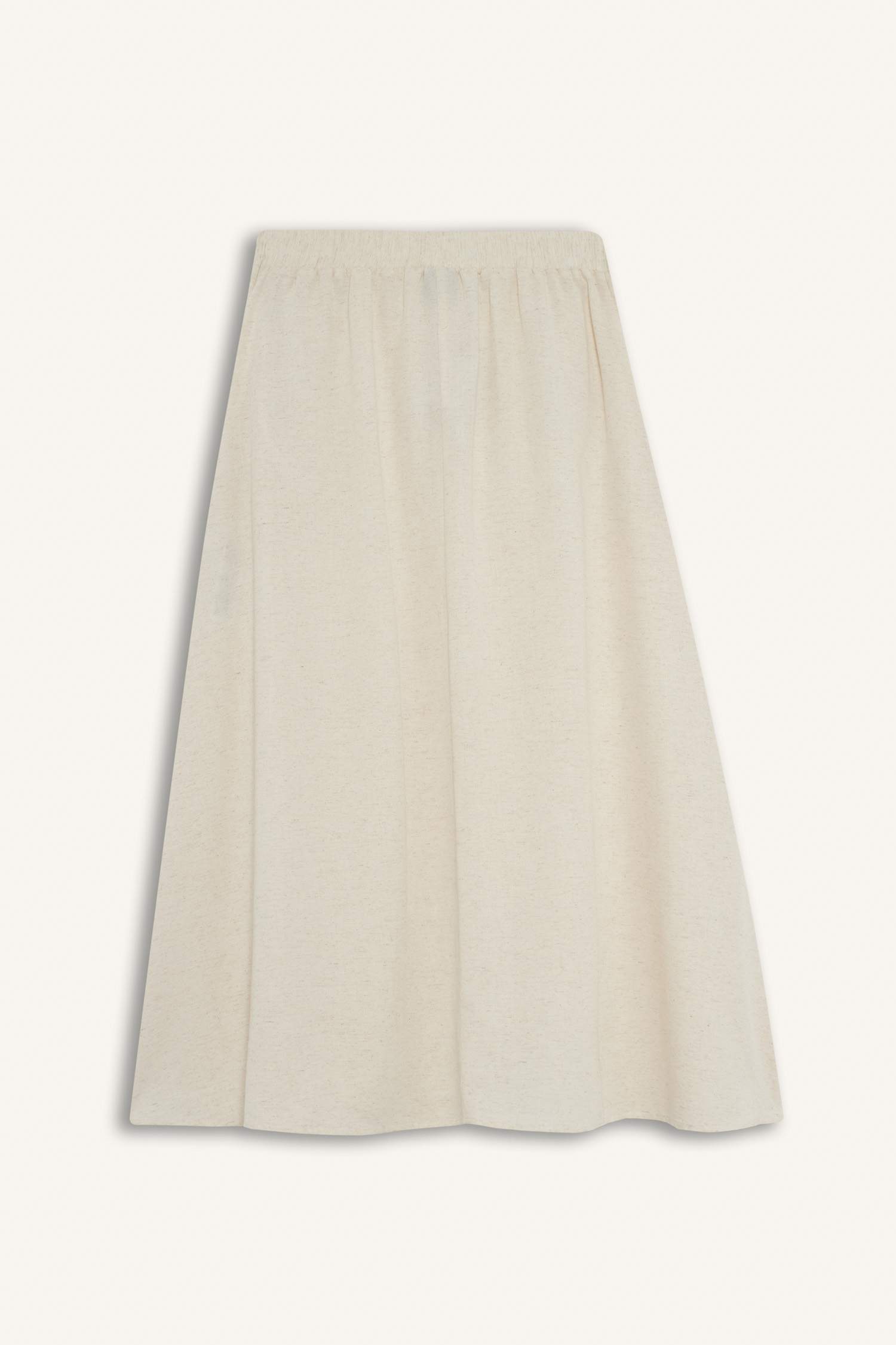 Regular Fit Linen Blend Cargo Midi Skirt