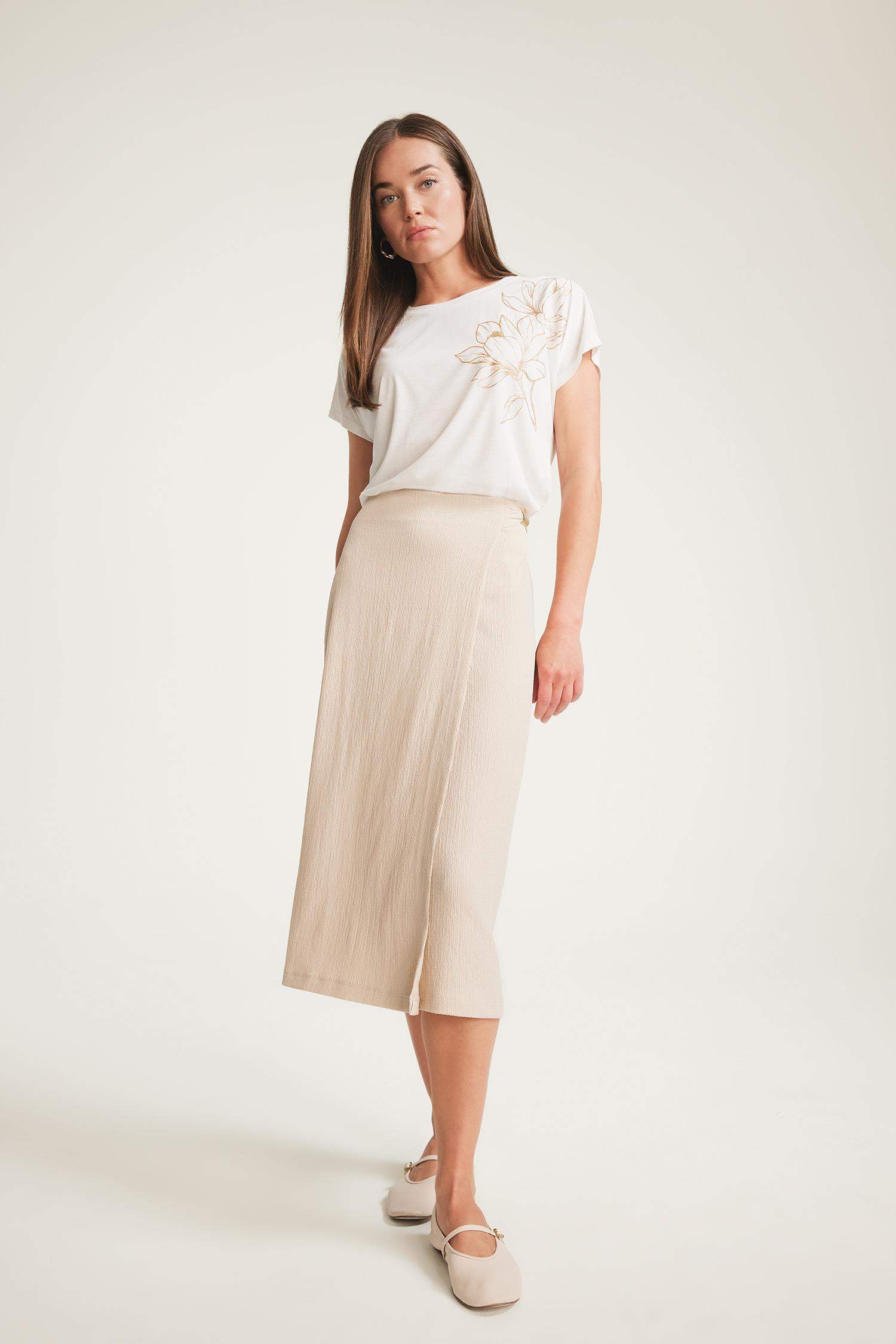 Regular Fit Basic Düz Midi Etek