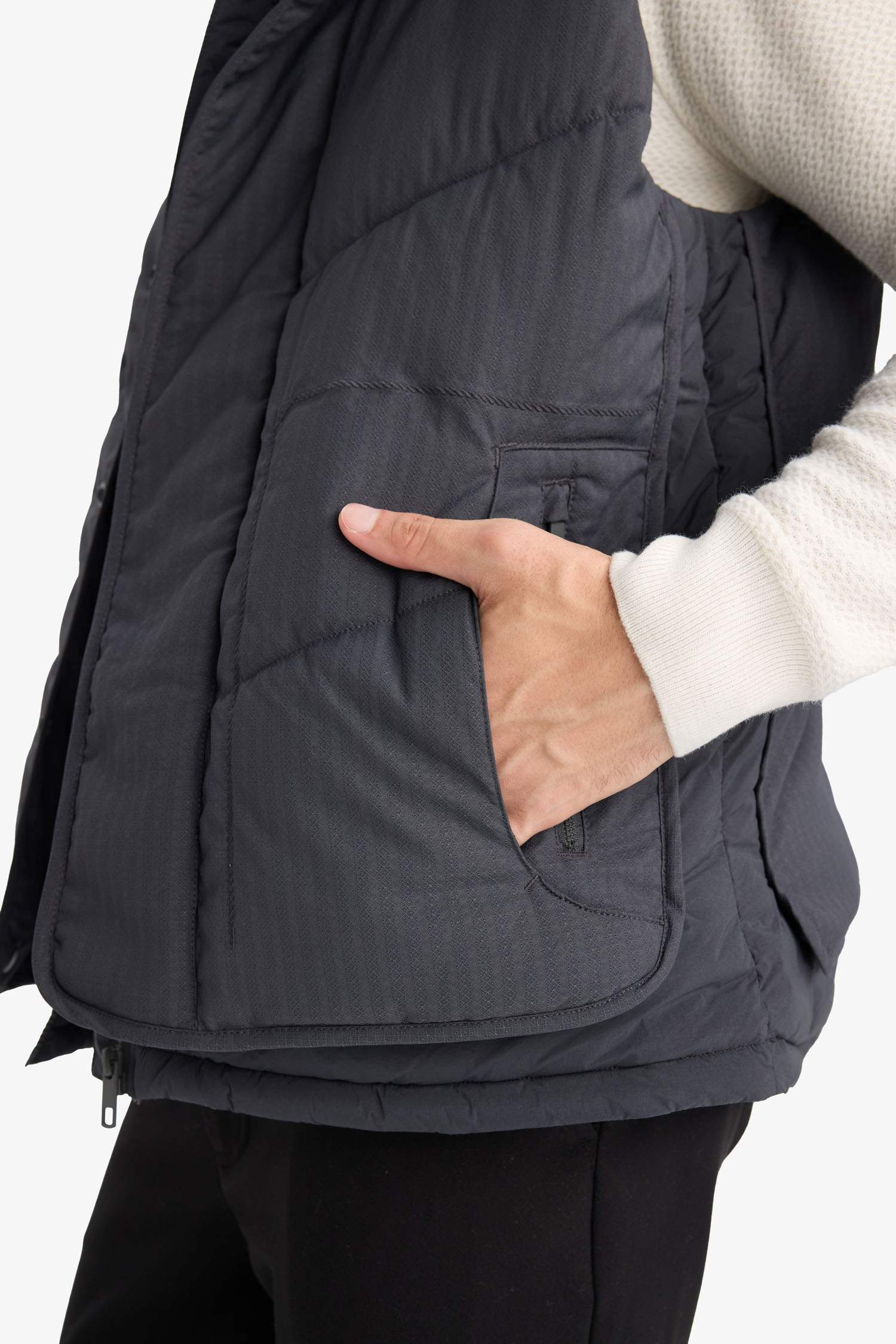 Gilet matelassé à capuche et fermeture zip Coupe régulière