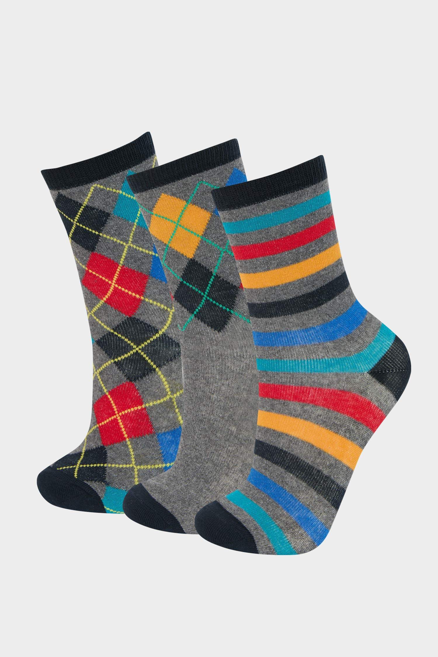 Erkek Çocuk 3'lü Pamuklu Uzun Çorap