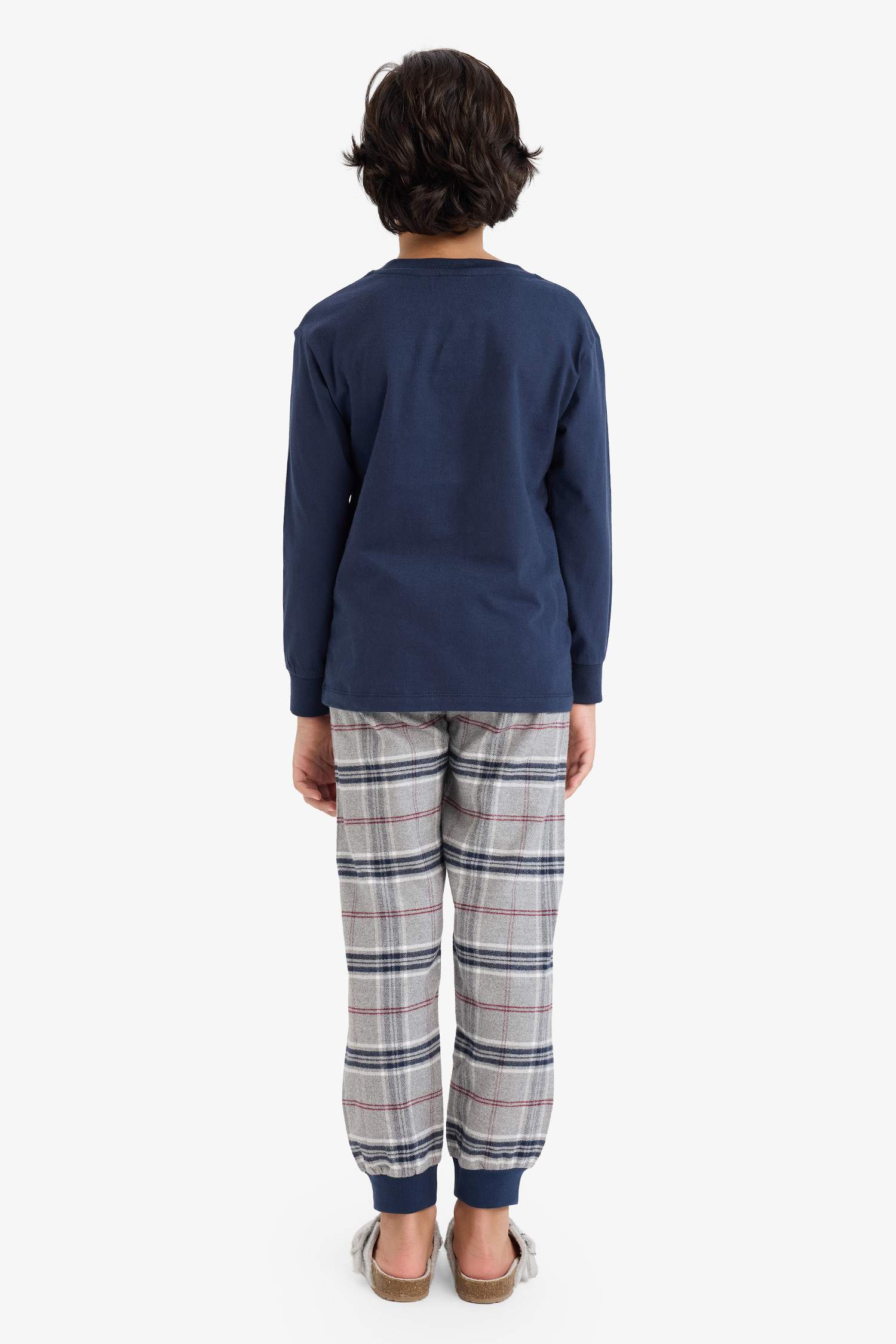 Erkek Çocuk Flanel Pijama Takımı Uzun Kollu Üst Uzun Alt