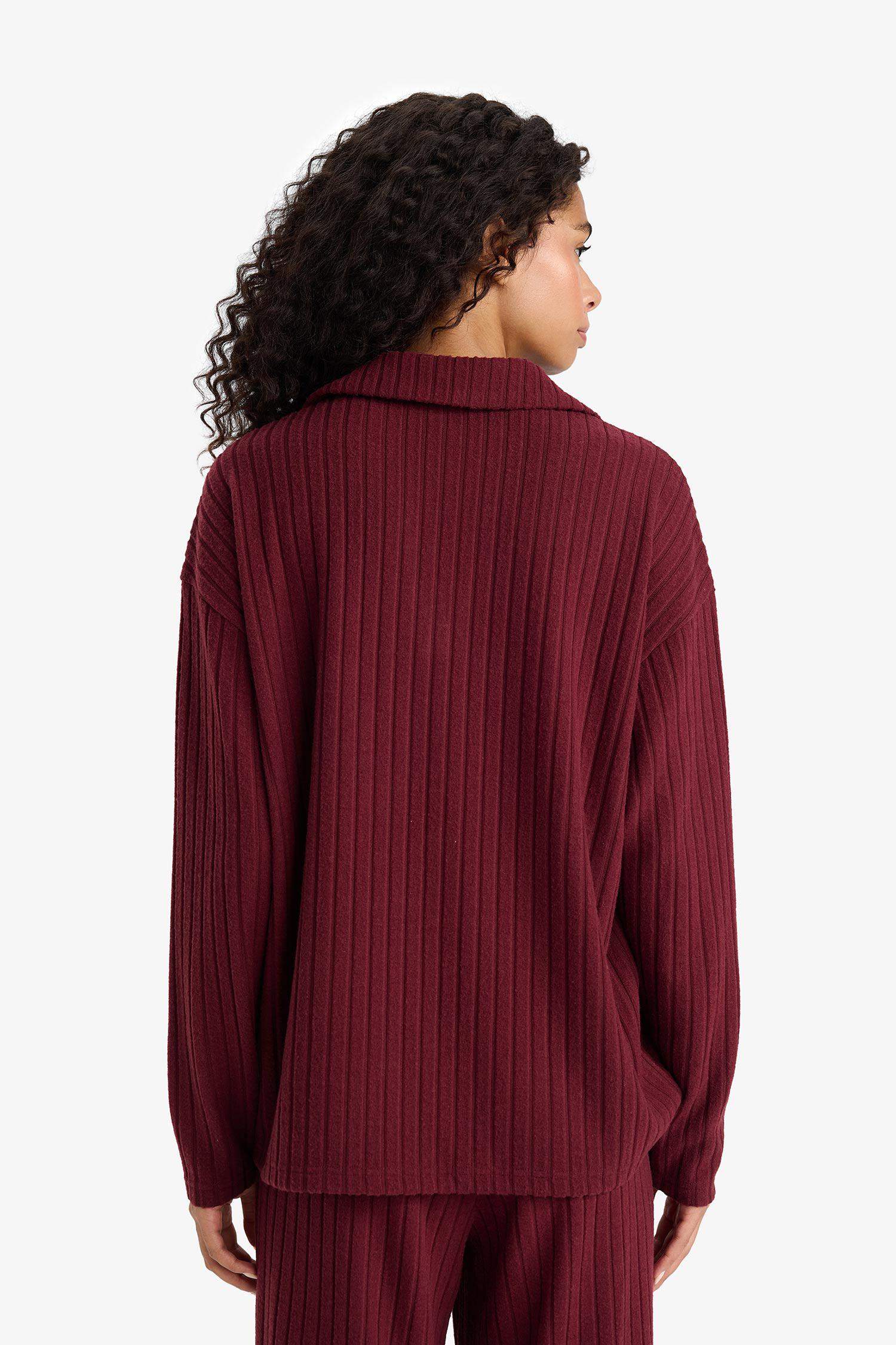 Relax Fit Polo Neck Ribbed Camisole T-Shirt