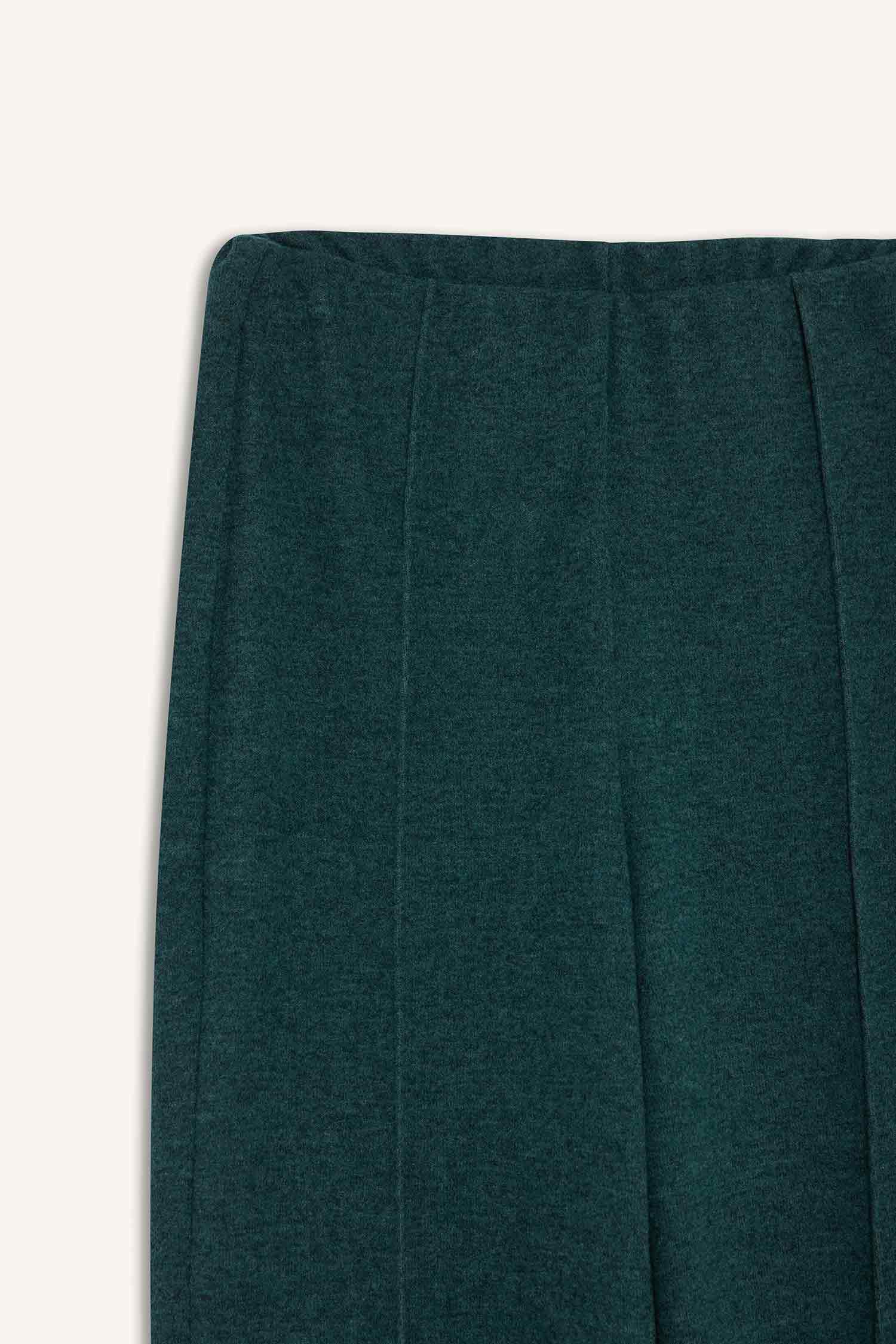 Straight Fit Beli Lastikli Geniş Paça Pantolon