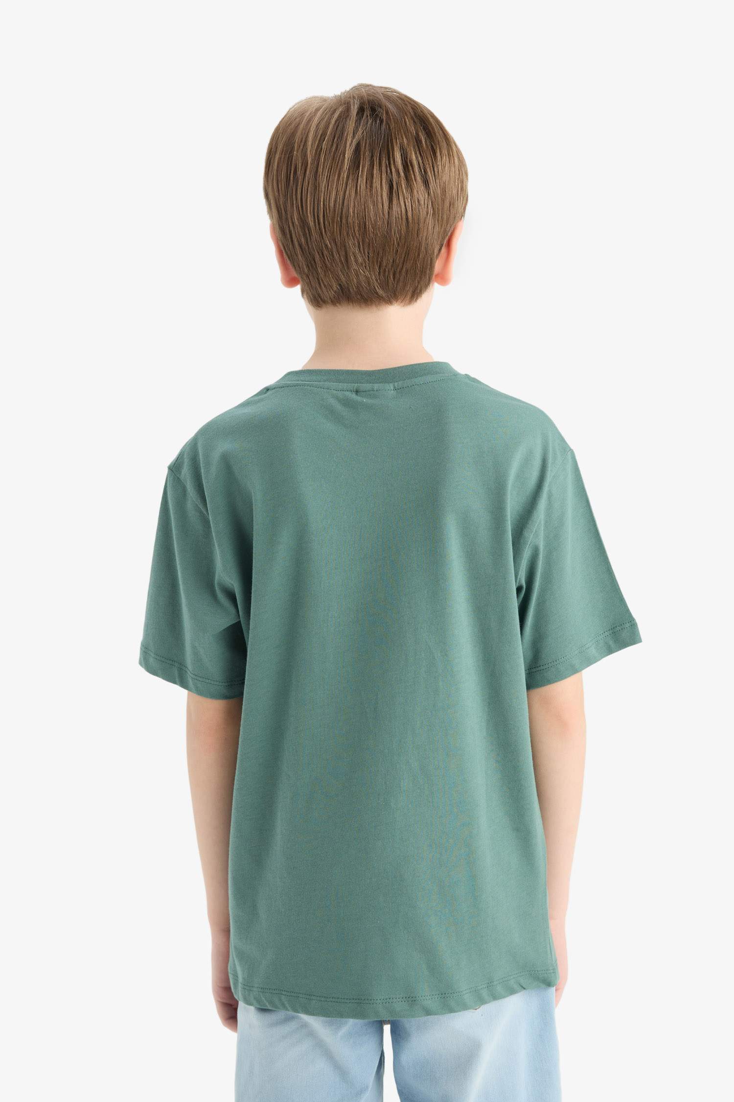 Erkek Çocuk Bisiklet Yaka Baskılı Kısa Kollu Tişört