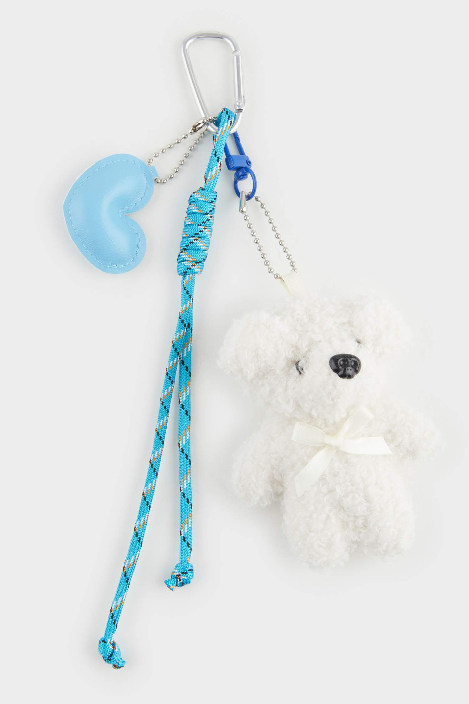 Женский Брелок Шарм с Мишкой и Синим Сердцем