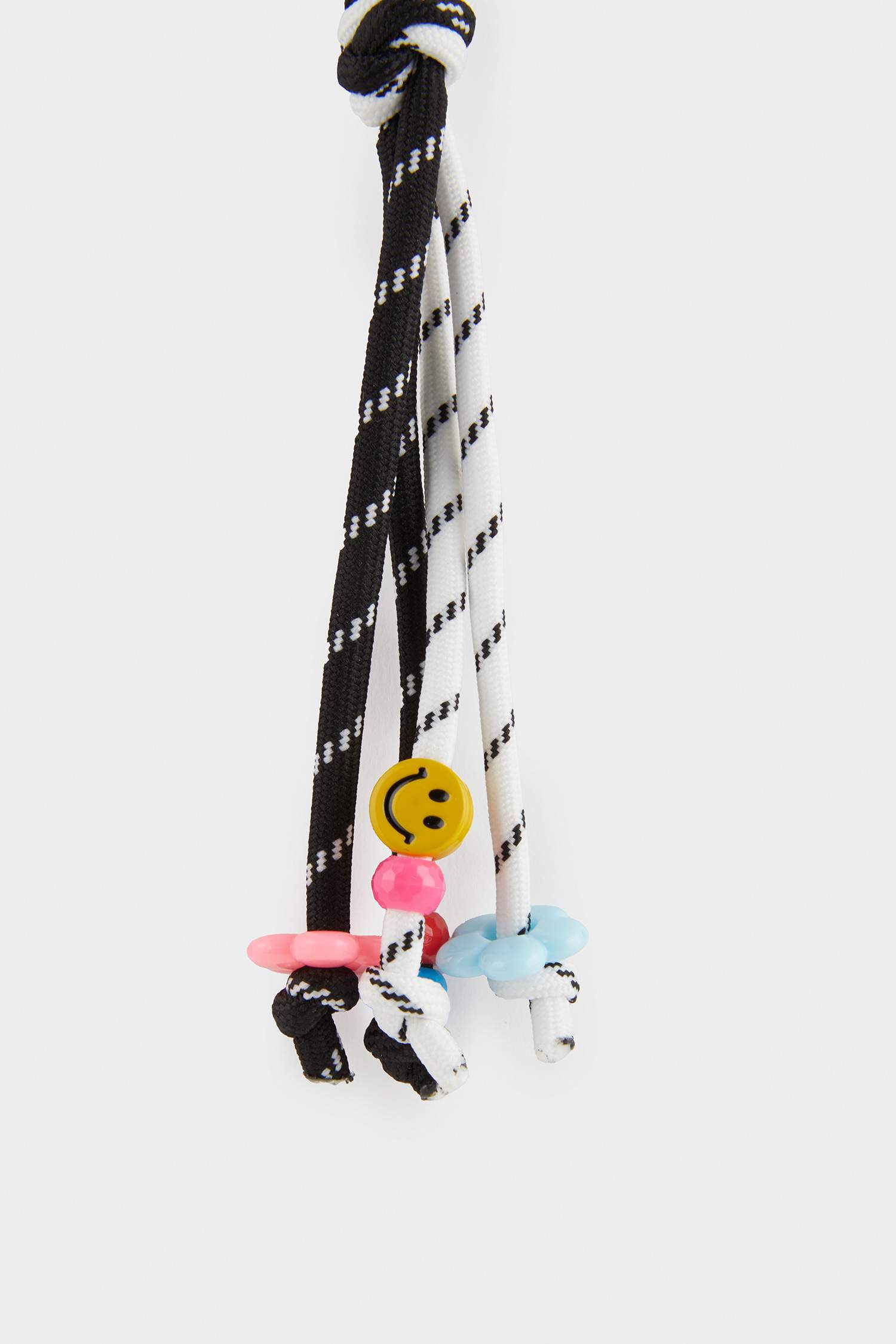 Woman Black Rope Charm Keychain