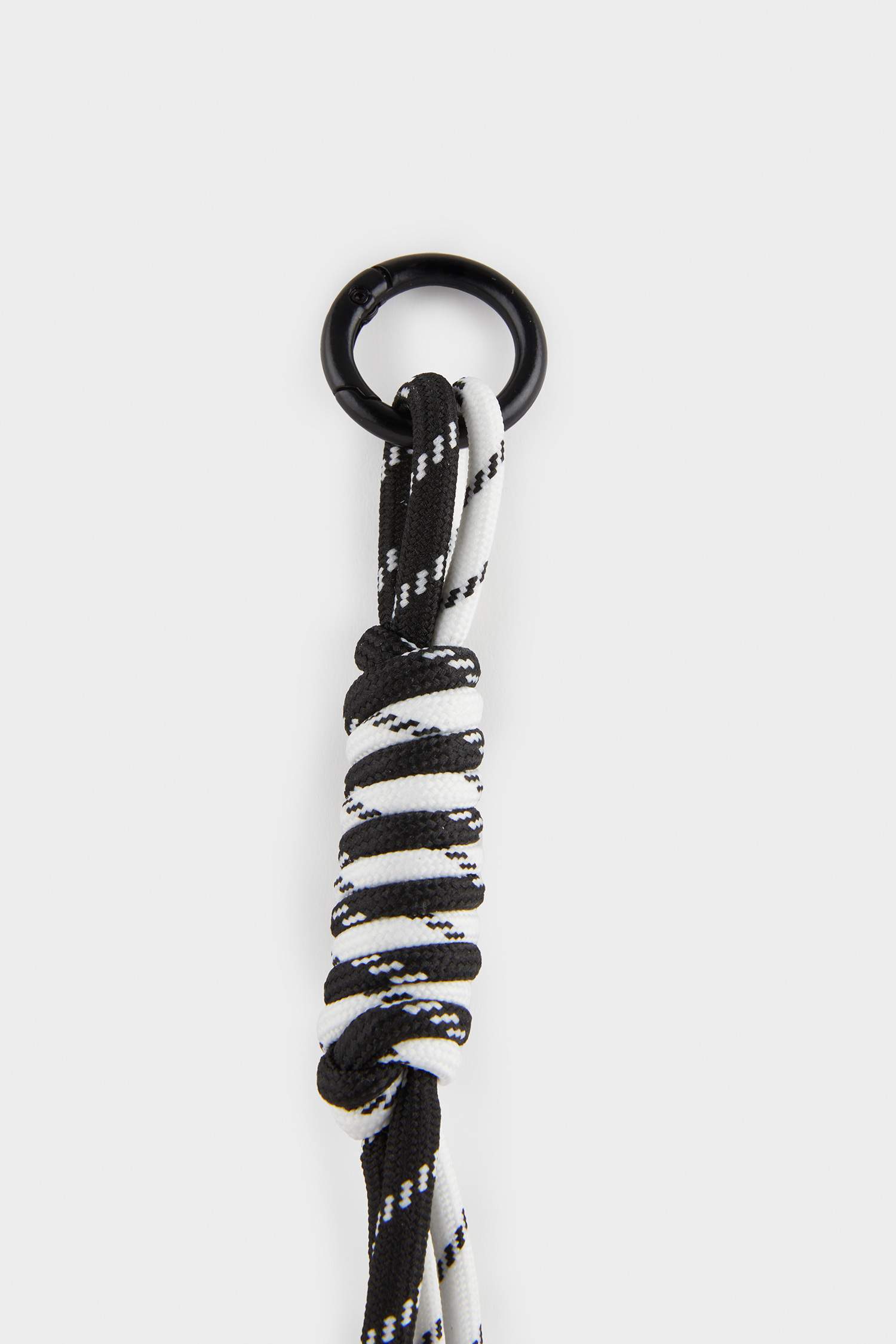Woman Black Rope Charm Keychain