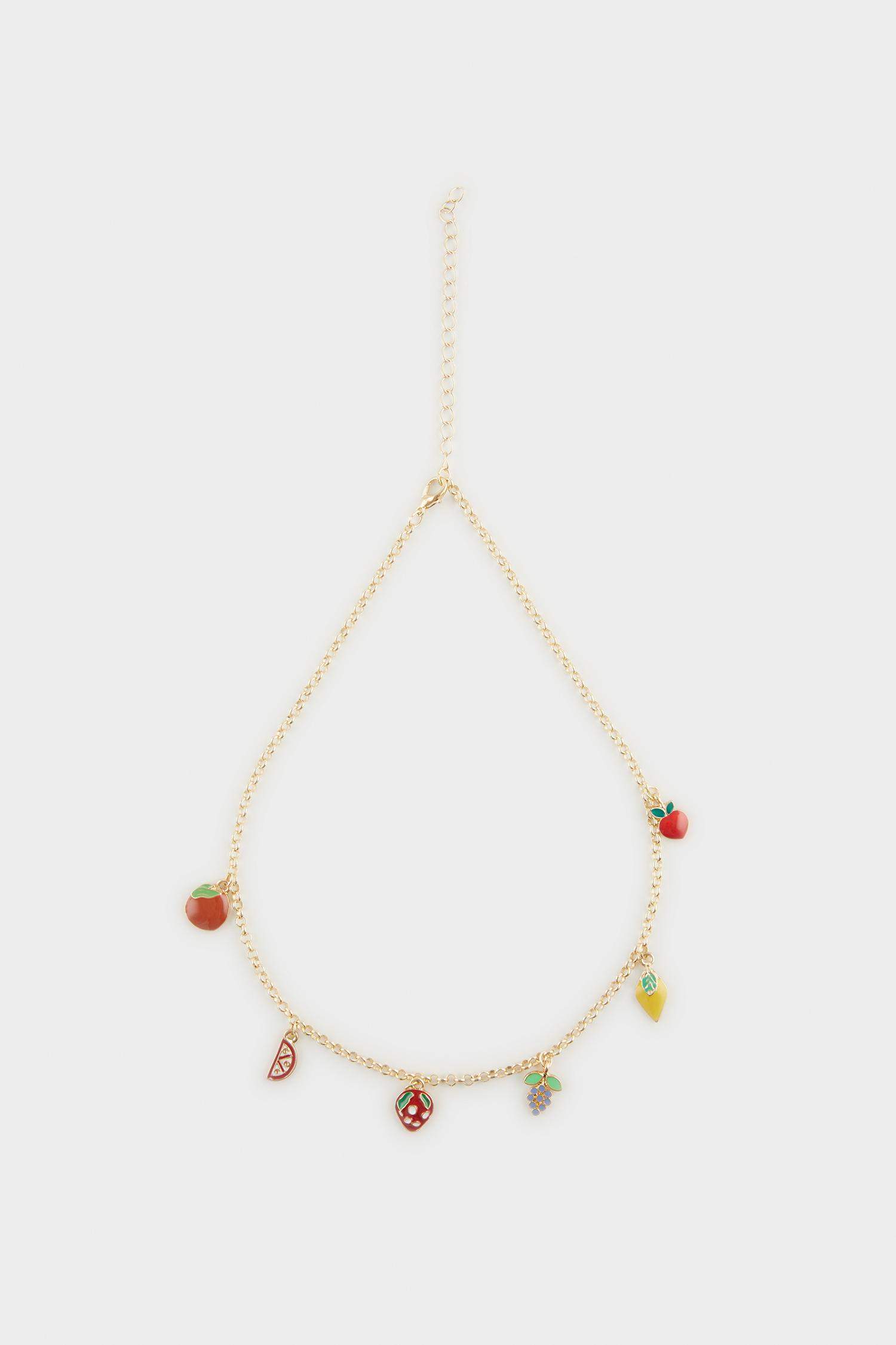قلادة نسائي ذهبي على شكل فاكهة