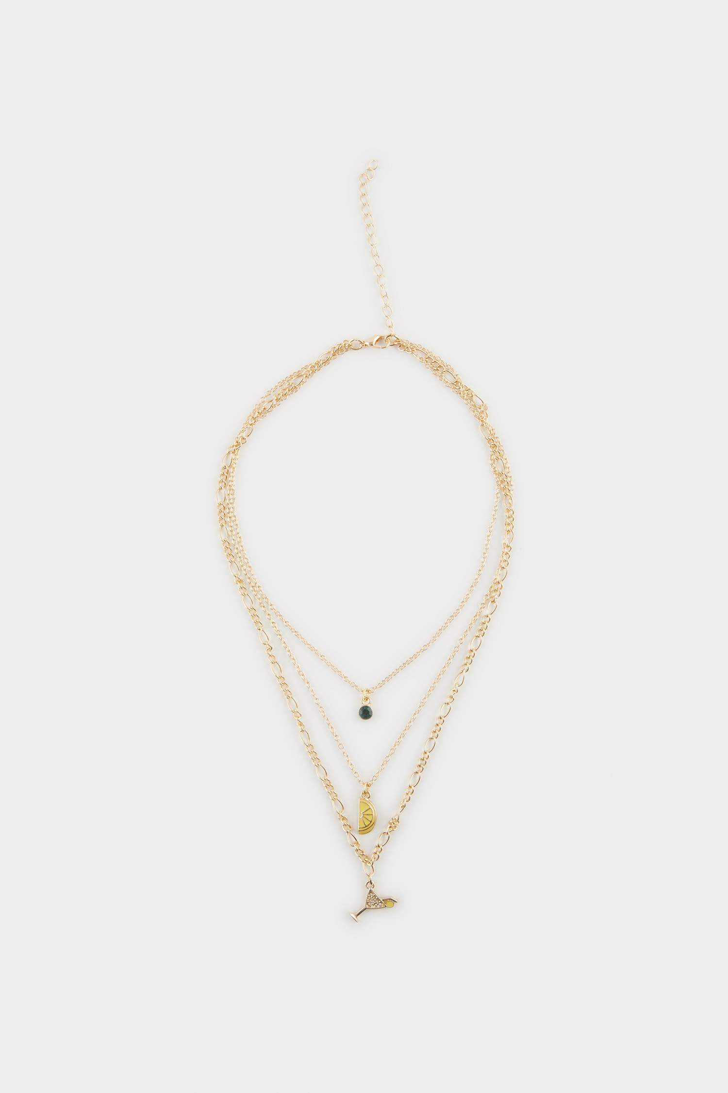 قلادة ذهبي نسائي - 3 قطع