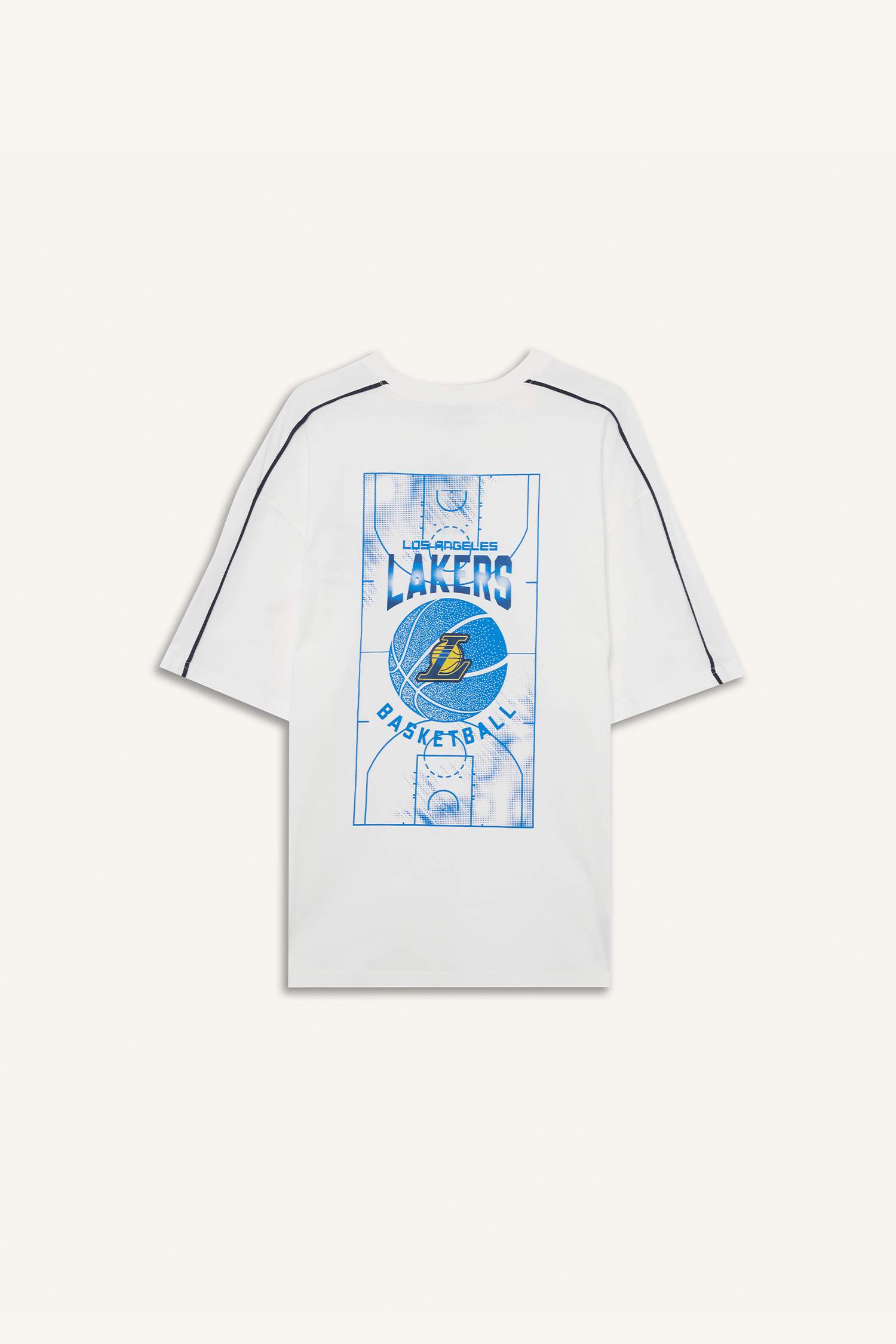 NBA Los Angeles Lakers Oversize Geniş Kalıp Bisiklet Yaka Kısa Kollu Tişört