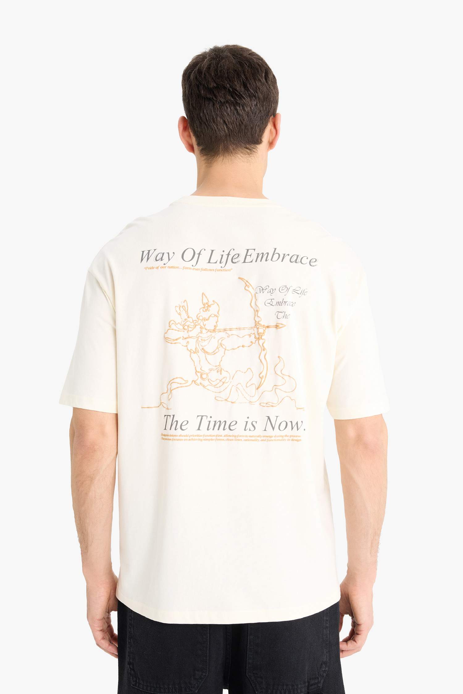 Cotton Boxy Fit Crew Neck Short Sleeve T-Shirt