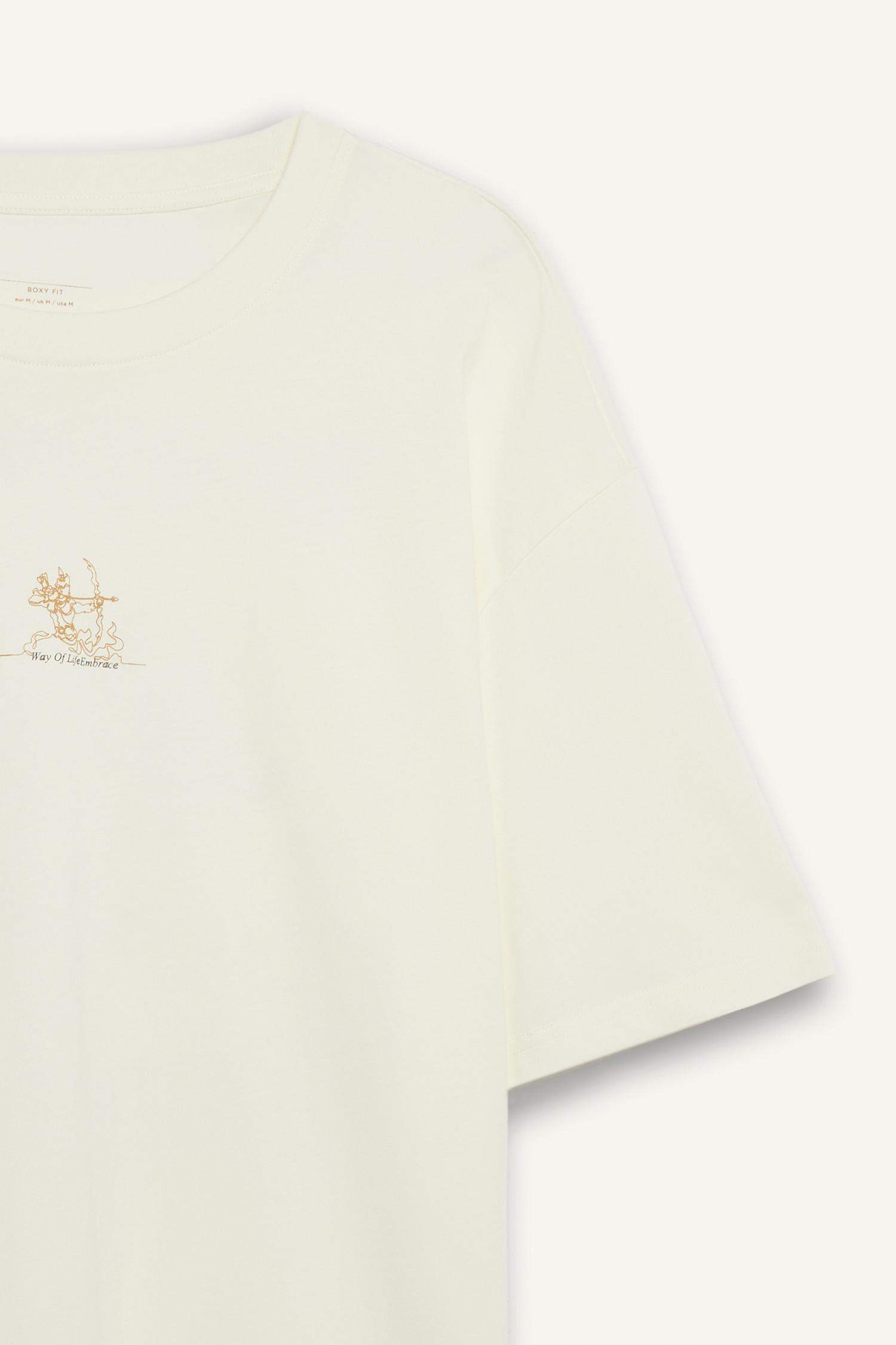 Cotton Boxy Fit Crew Neck Short Sleeve T-Shirt