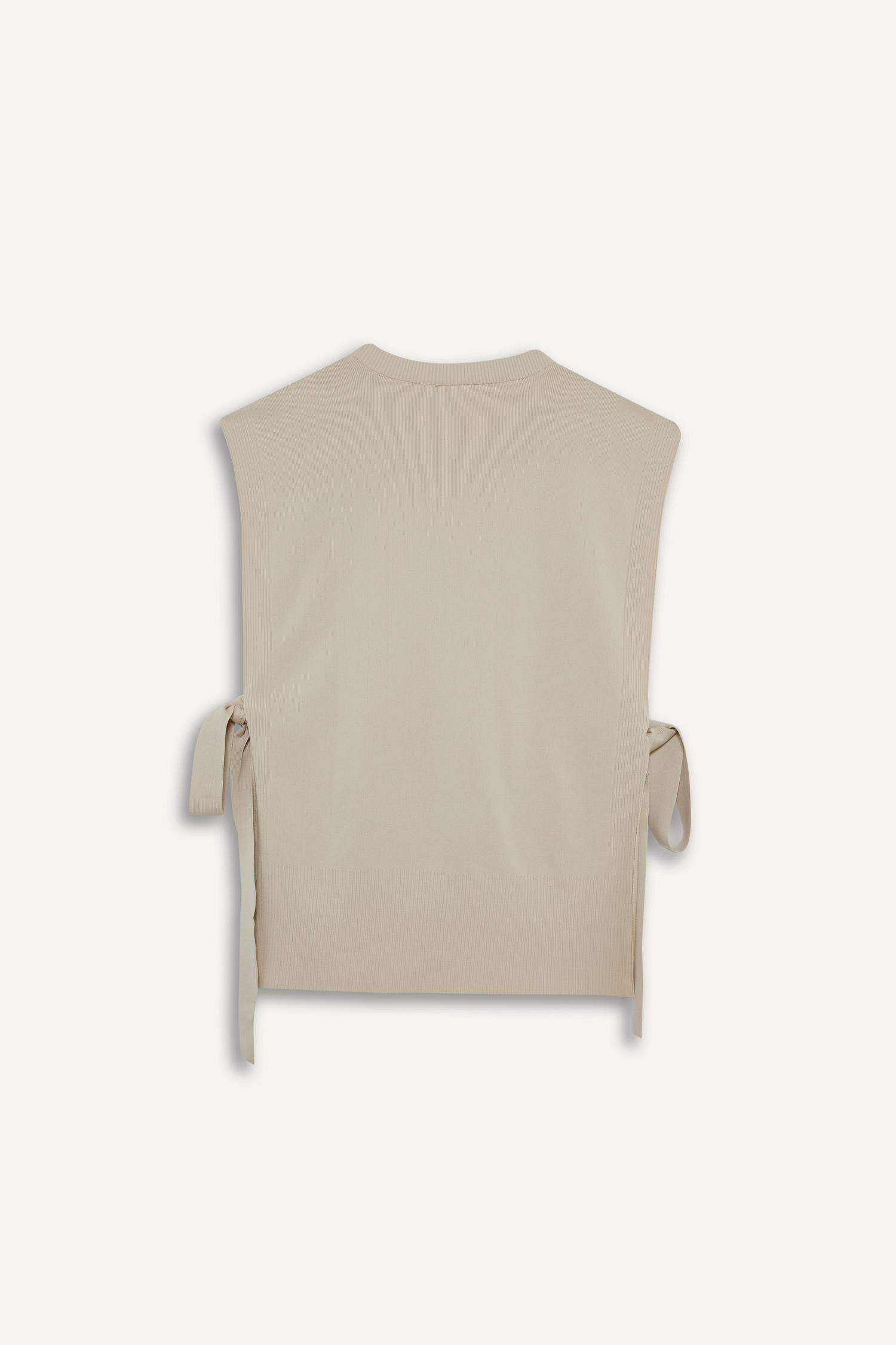 V Yaka Yandan Bağlamalı Triko Süveter