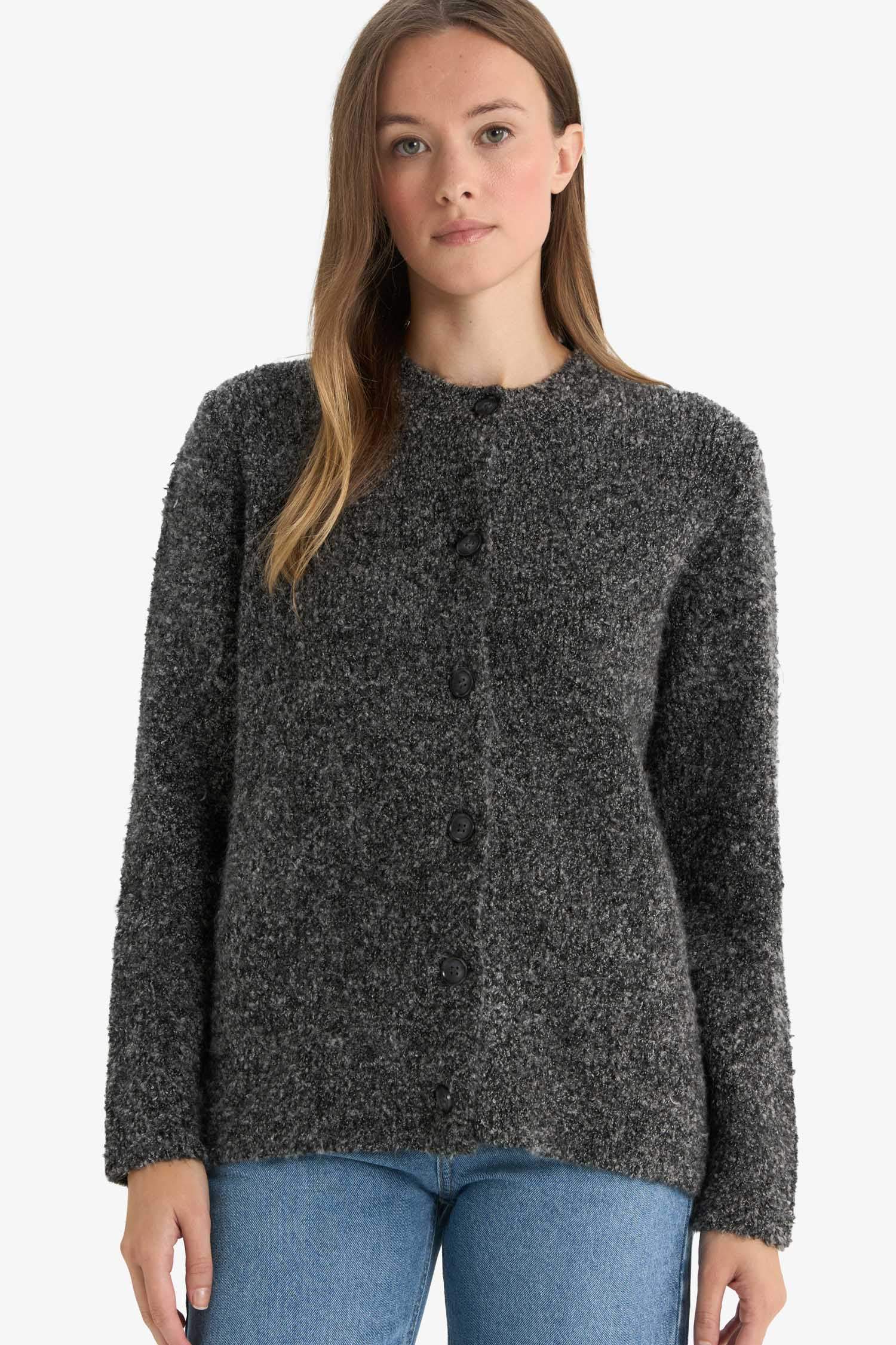 Regular Fit Crew Neck Knitwear Cardigan