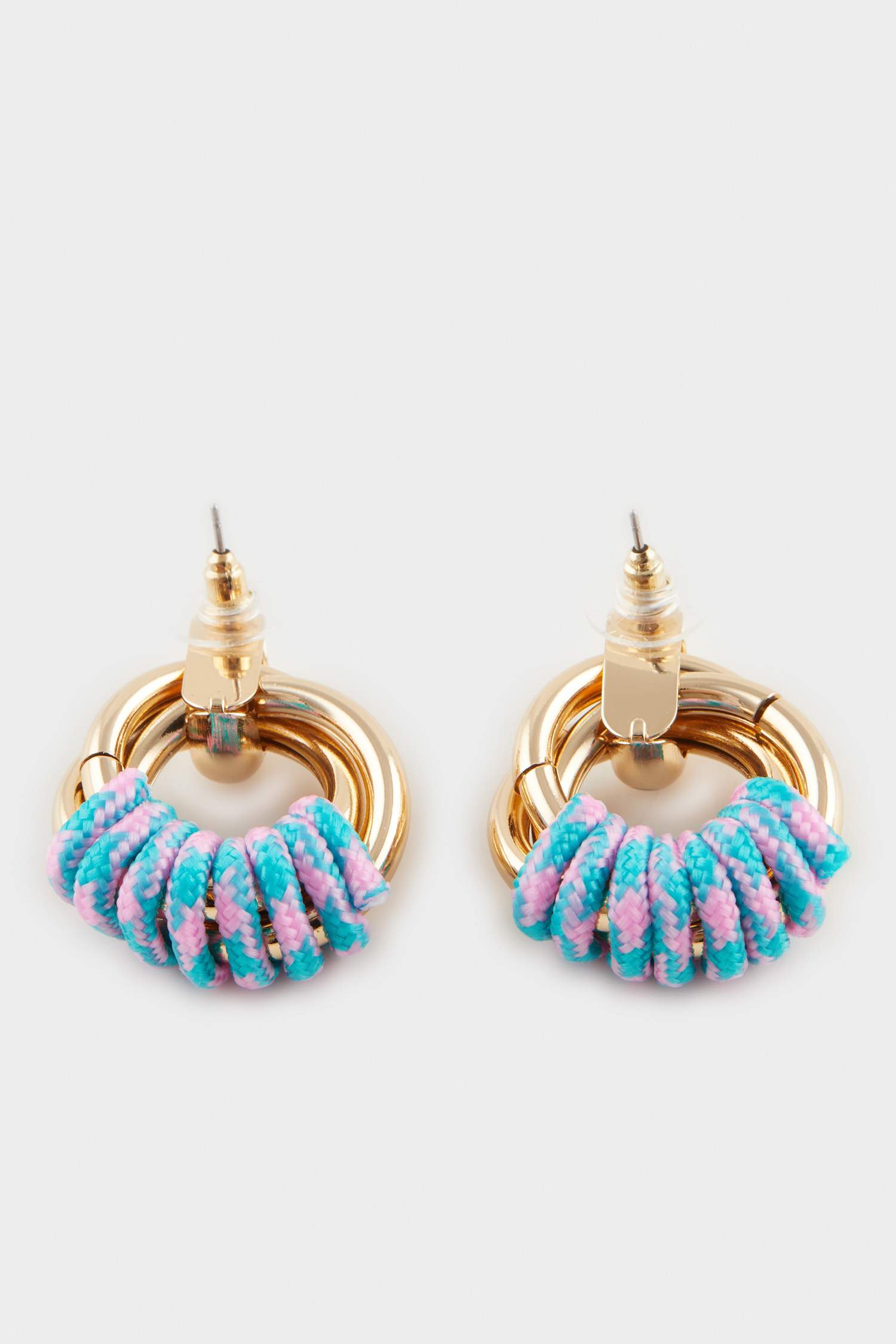 Kadın Mavi Detaylı Gold Küpe