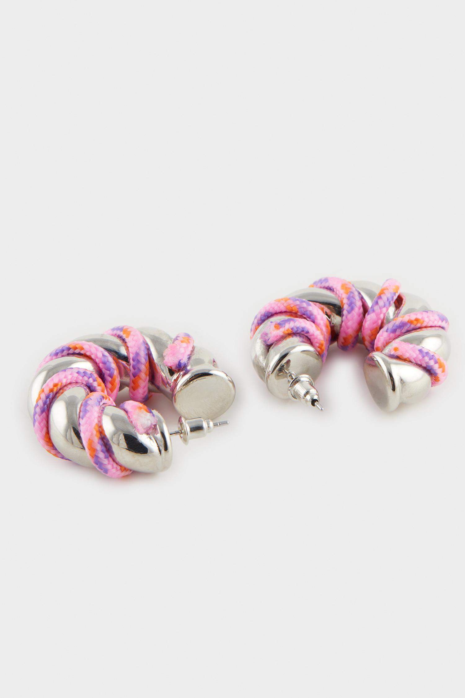 Afra x DeFacto Pink Rope Detailed Gold Earrings