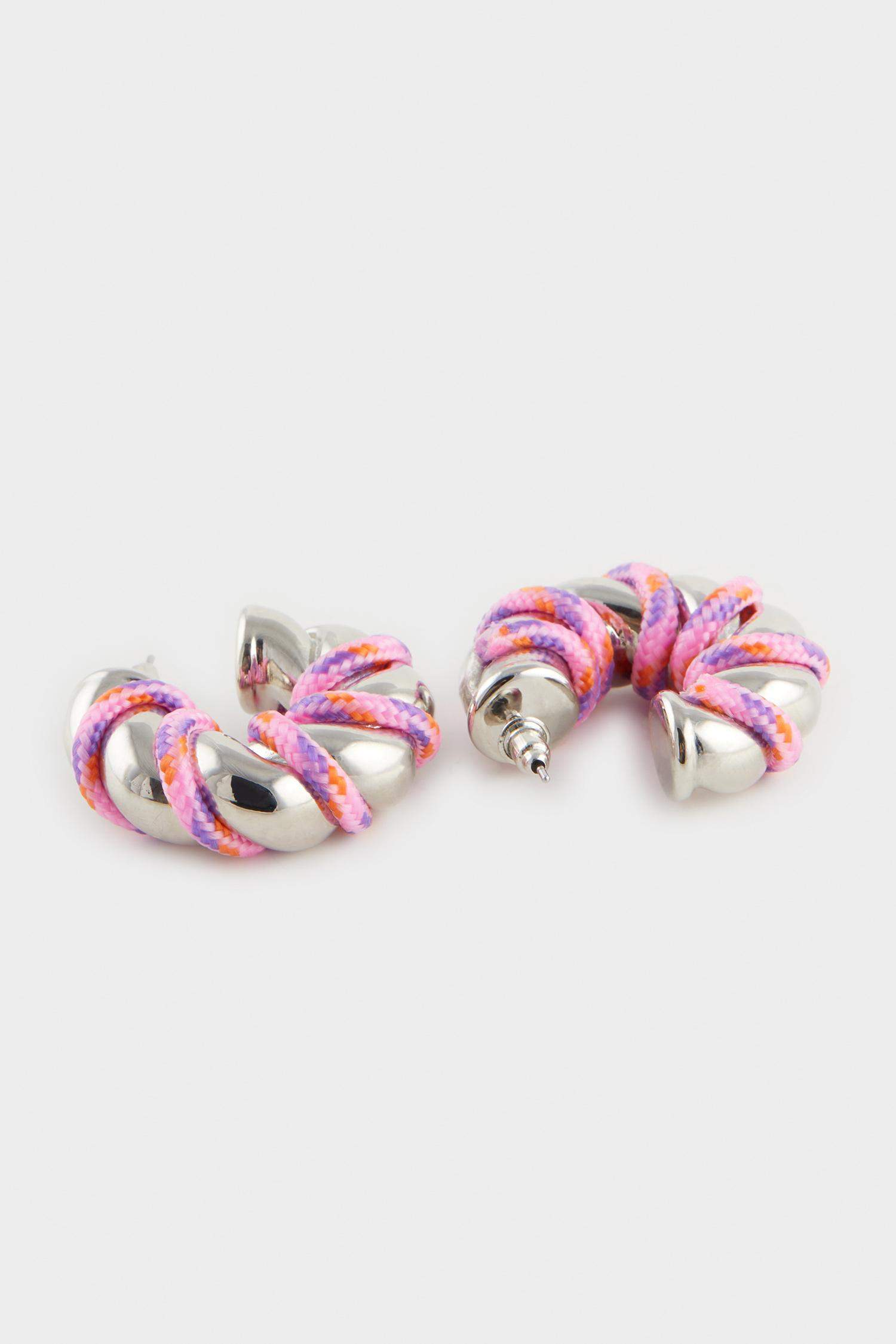 Afra x DeFacto Pink Rope Detailed Gold Earrings