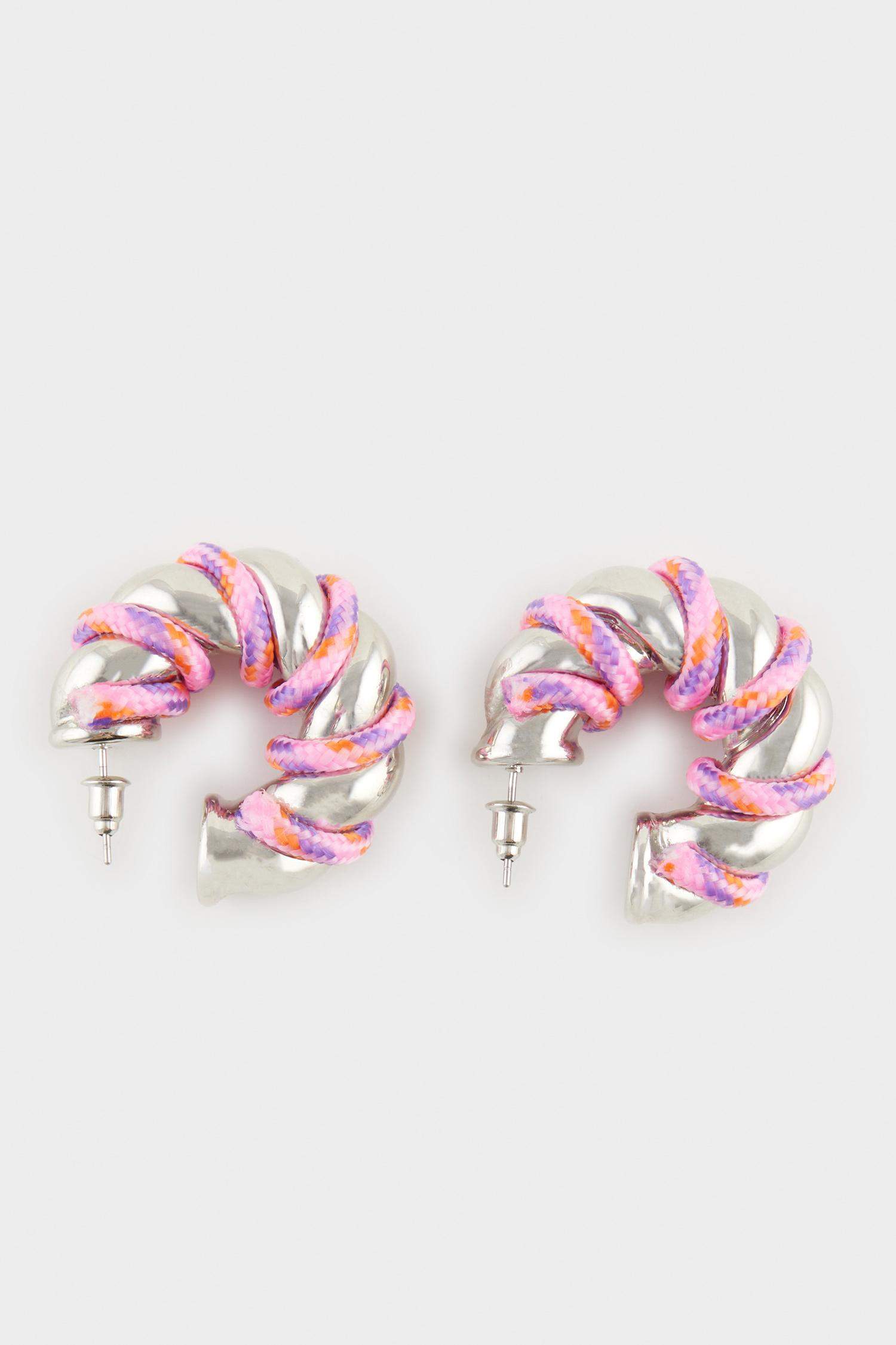 Afra x DeFacto Pink Rope Detailed Gold Earrings
