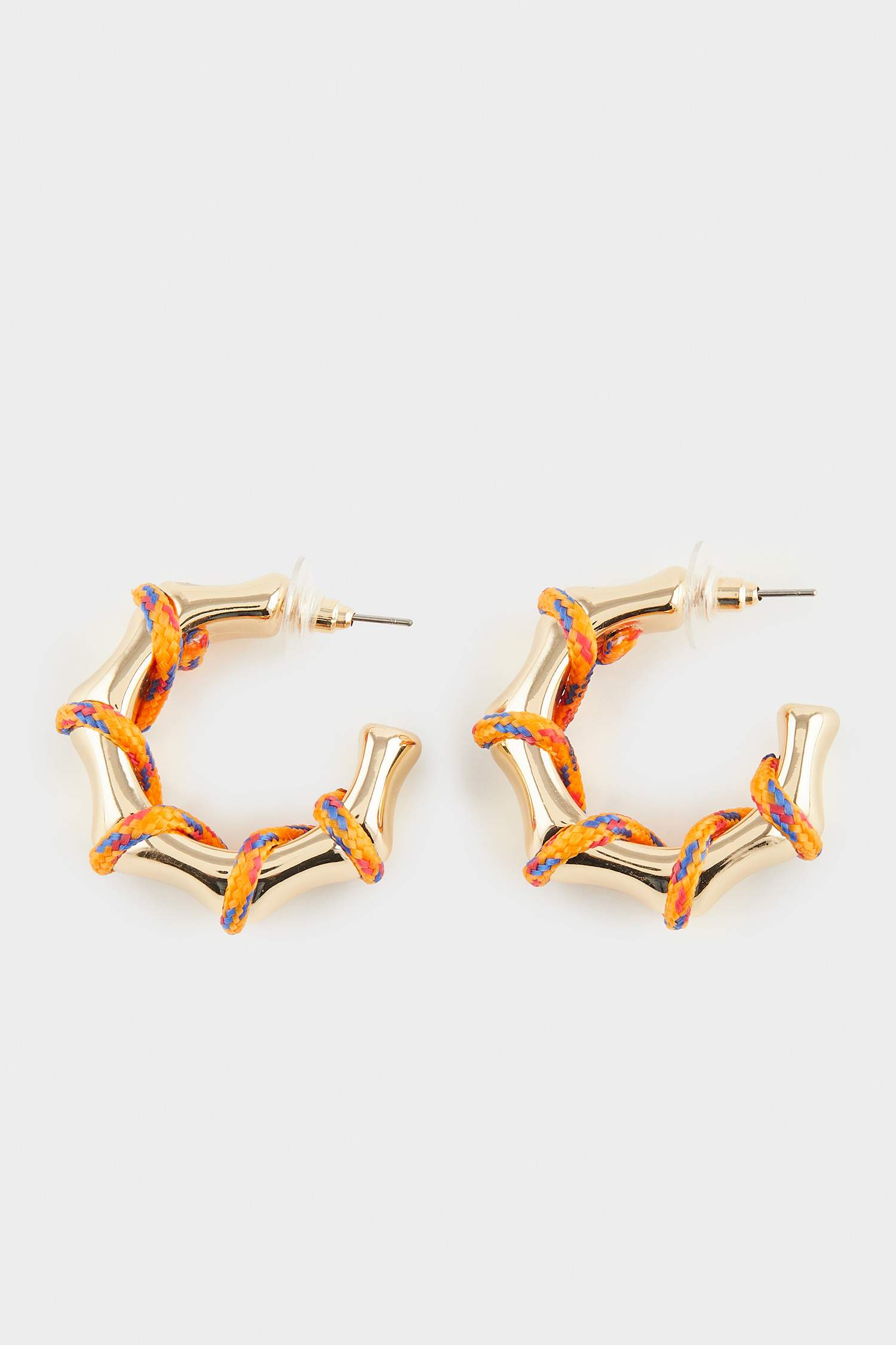 Woman Orange Gold Earrings