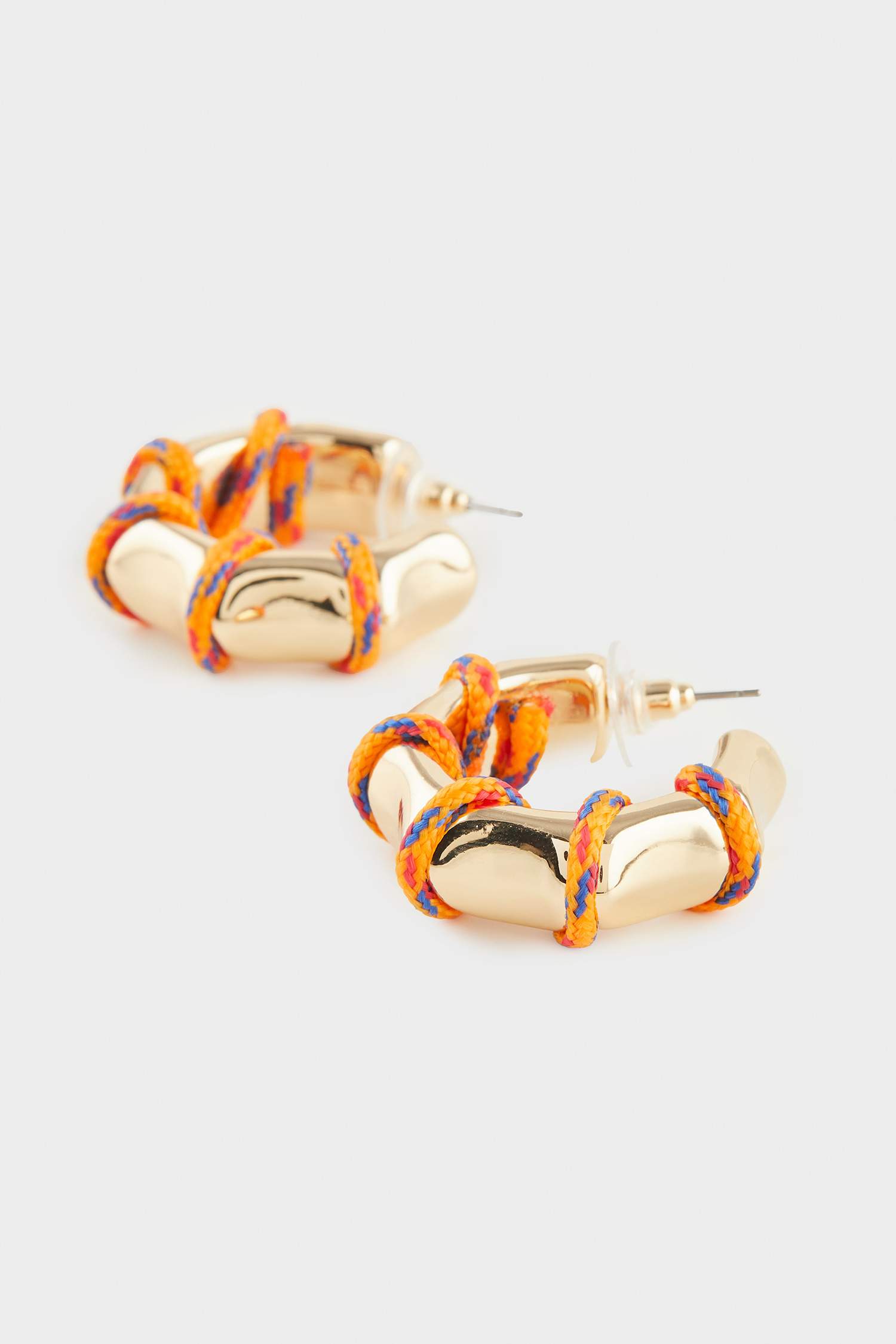 Woman Orange Gold Earrings
