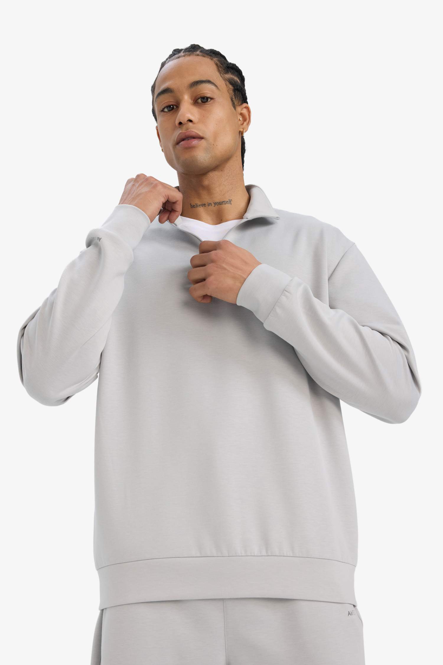 стандарт пішім басып шығарылған биік жаға Свитер