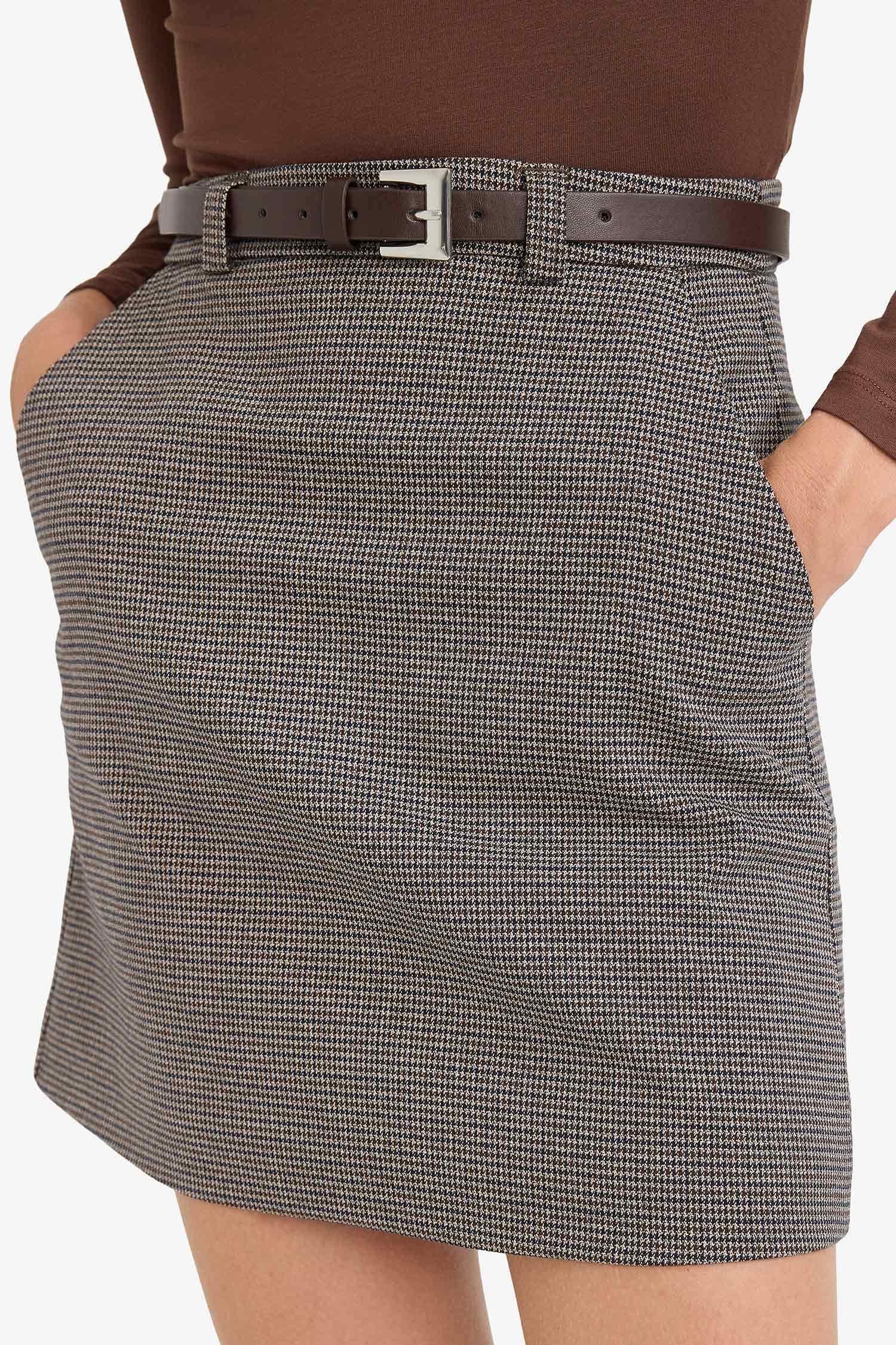 Юбка А-силуэта на подкладке с высокой талией