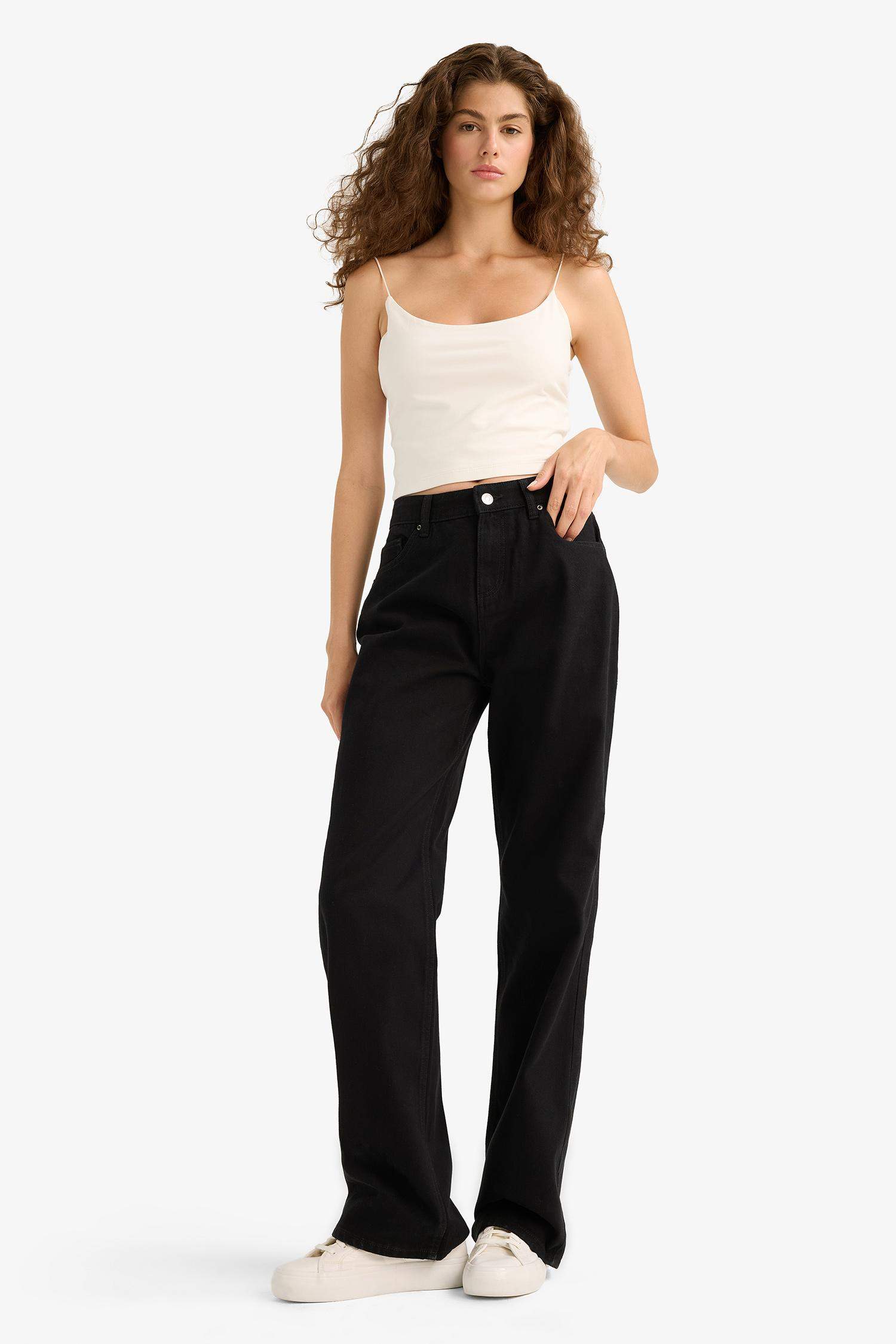 Габардиновые брюки Straight Fit с нормальной талией и стандартной длиной