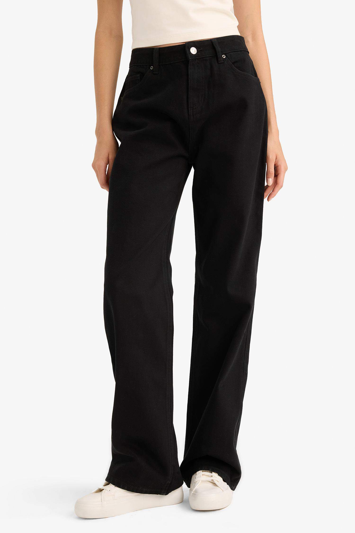 Габардиновые брюки Straight Fit с нормальной талией и стандартной длиной