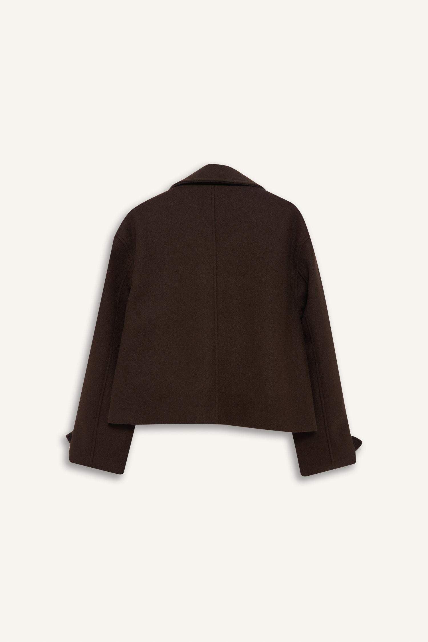 Regular Fit Düğmeli Kaşe Kaban