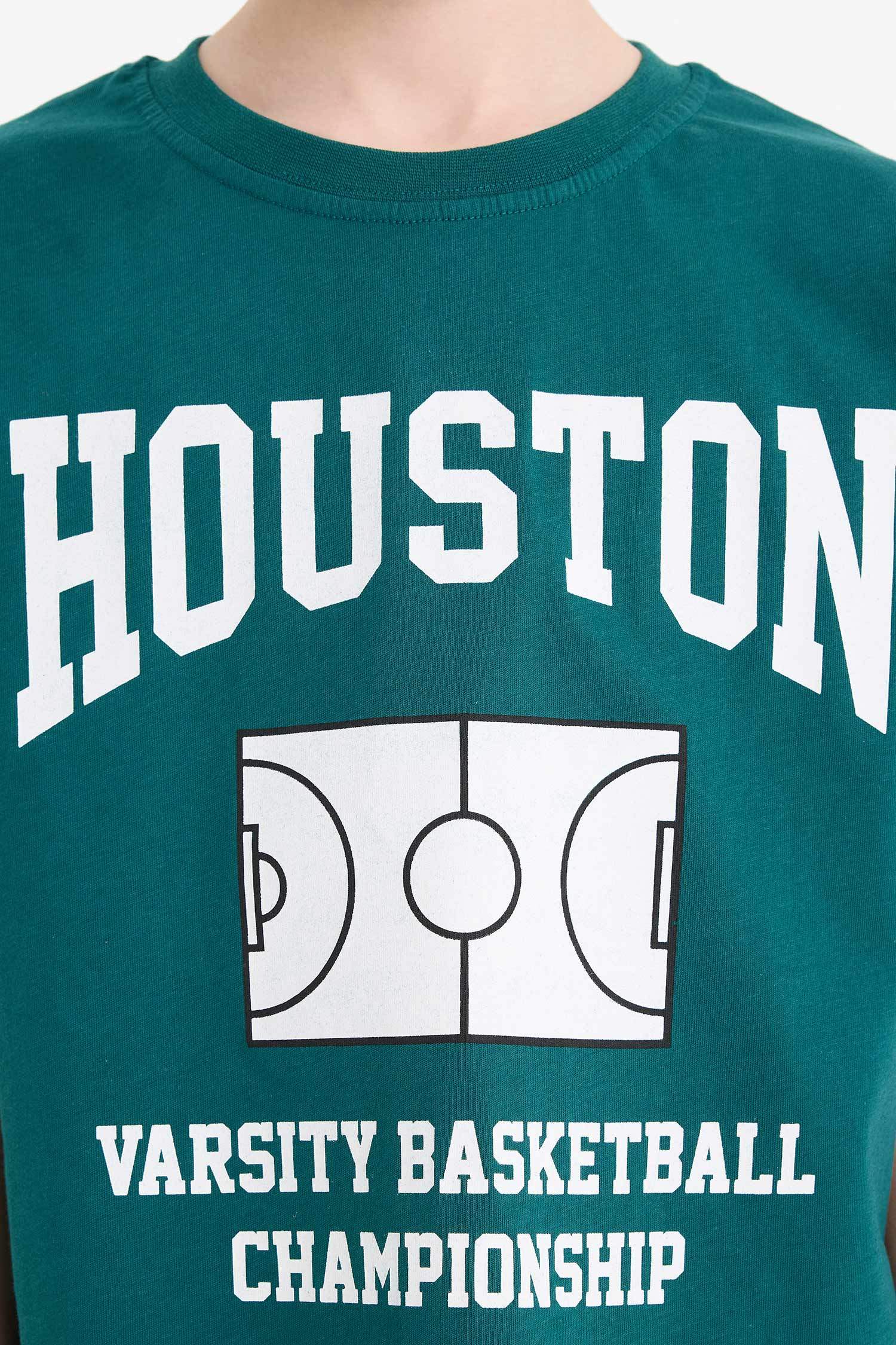 Erkek Çocuk 2'li Takım Baskılı Kısa Kollu Tişört Beli Lastikli Şort