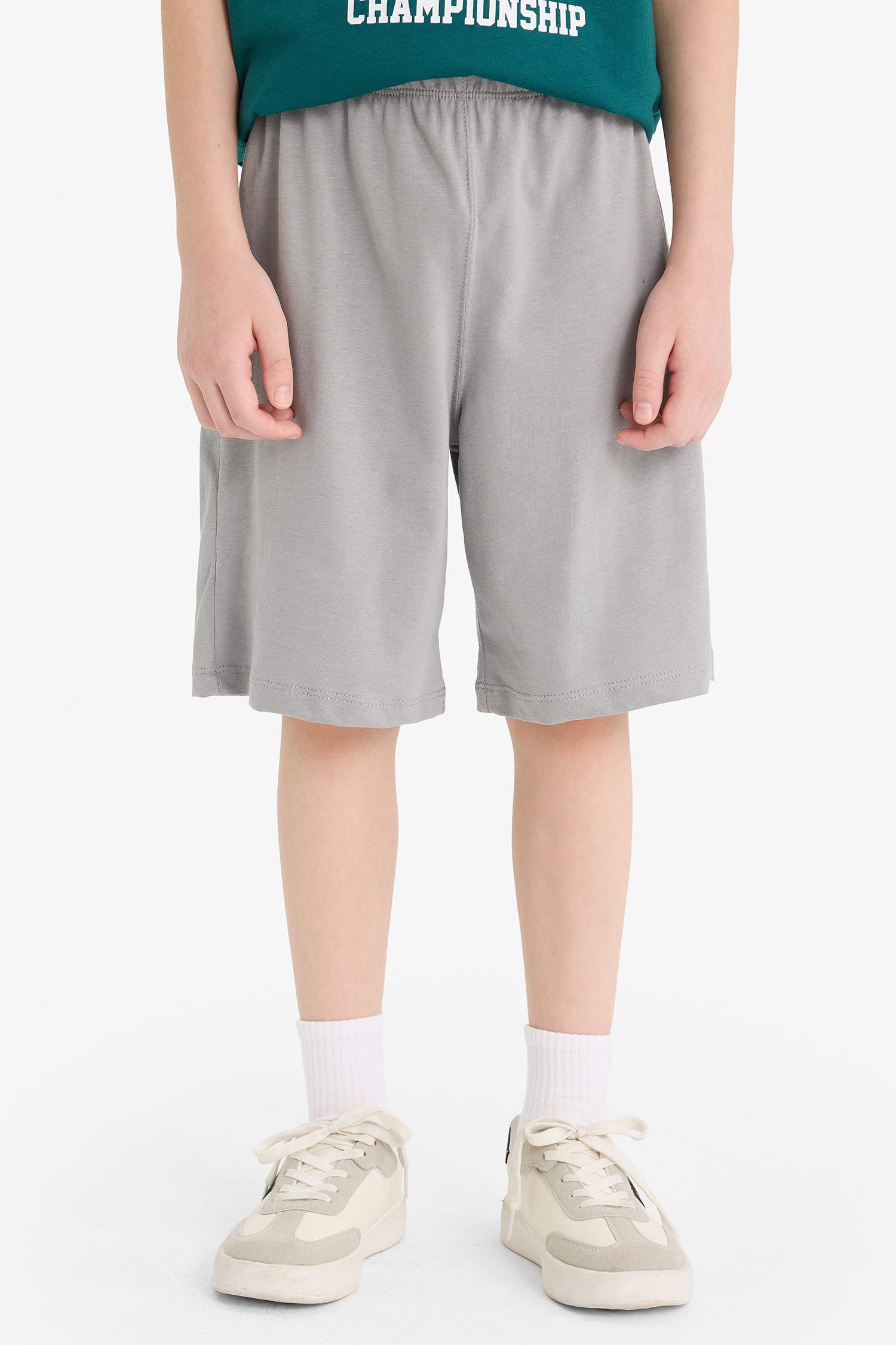 Erkek Çocuk 2'li Takım Baskılı Kısa Kollu Tişört Beli Lastikli Şort